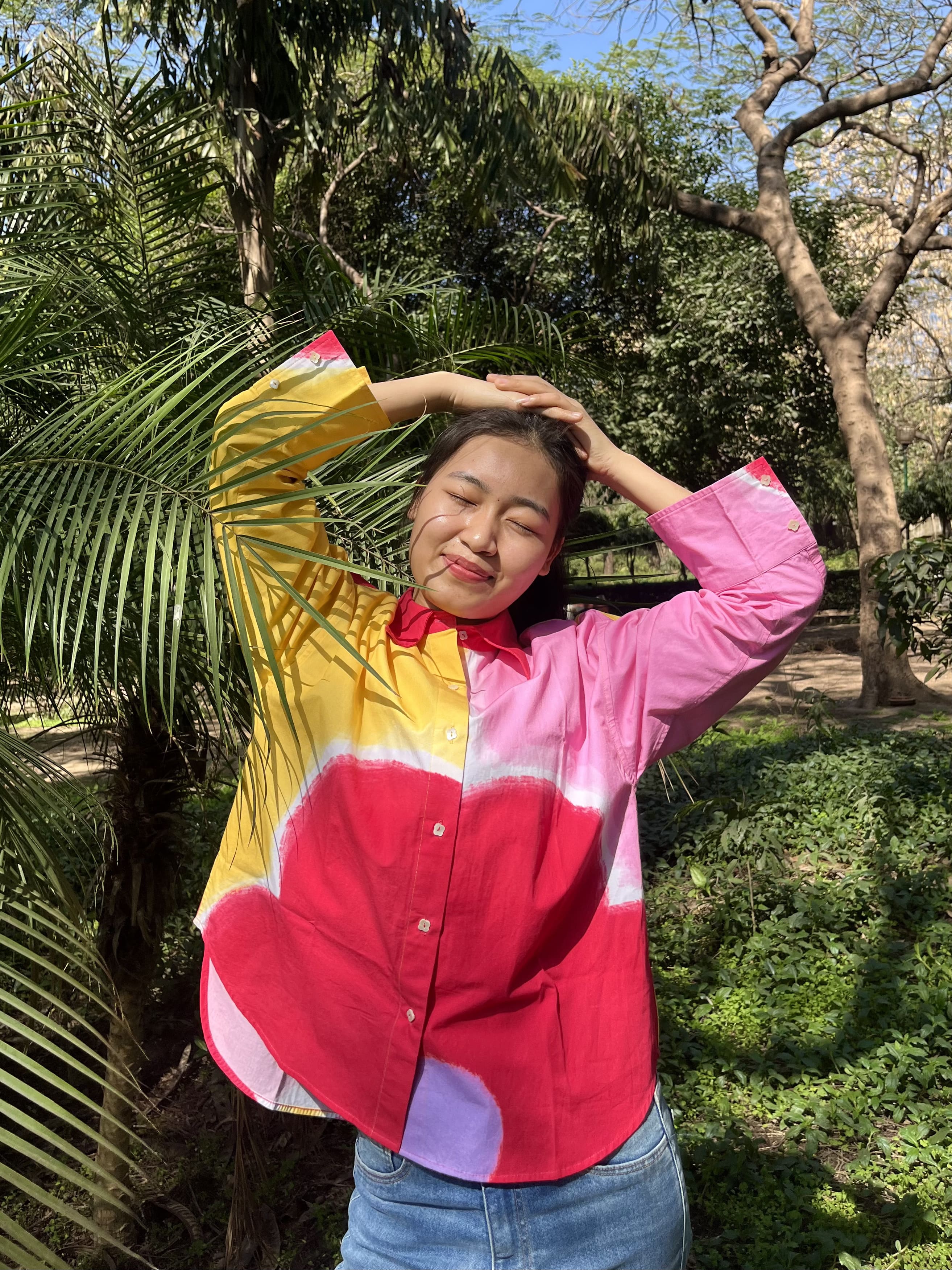 Sunset Bloom - Cotton Floral Shirt - Imsoo