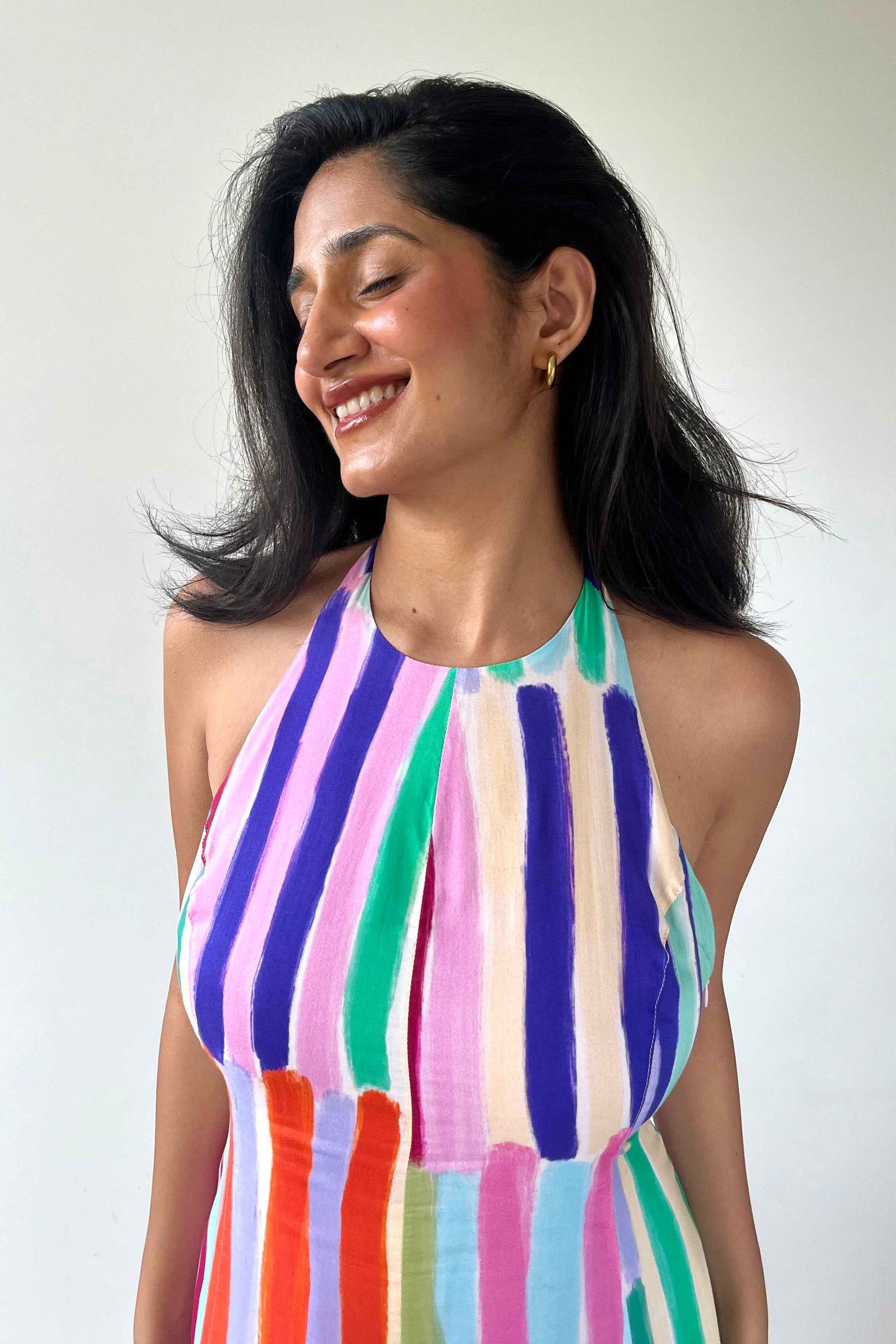 Cassata Crush Halter Neck Maxi Dress