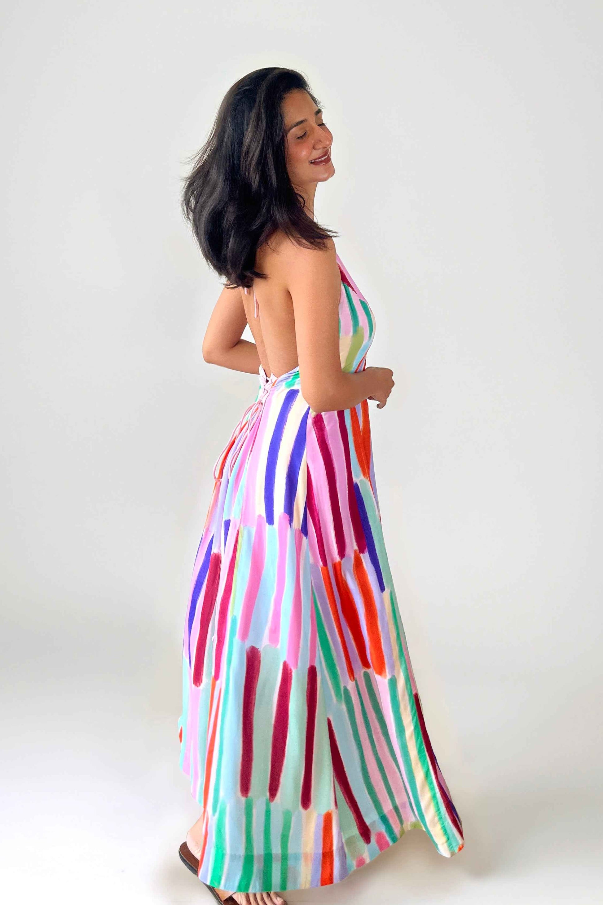 Cassata Crush Halter Neck Maxi Dress
