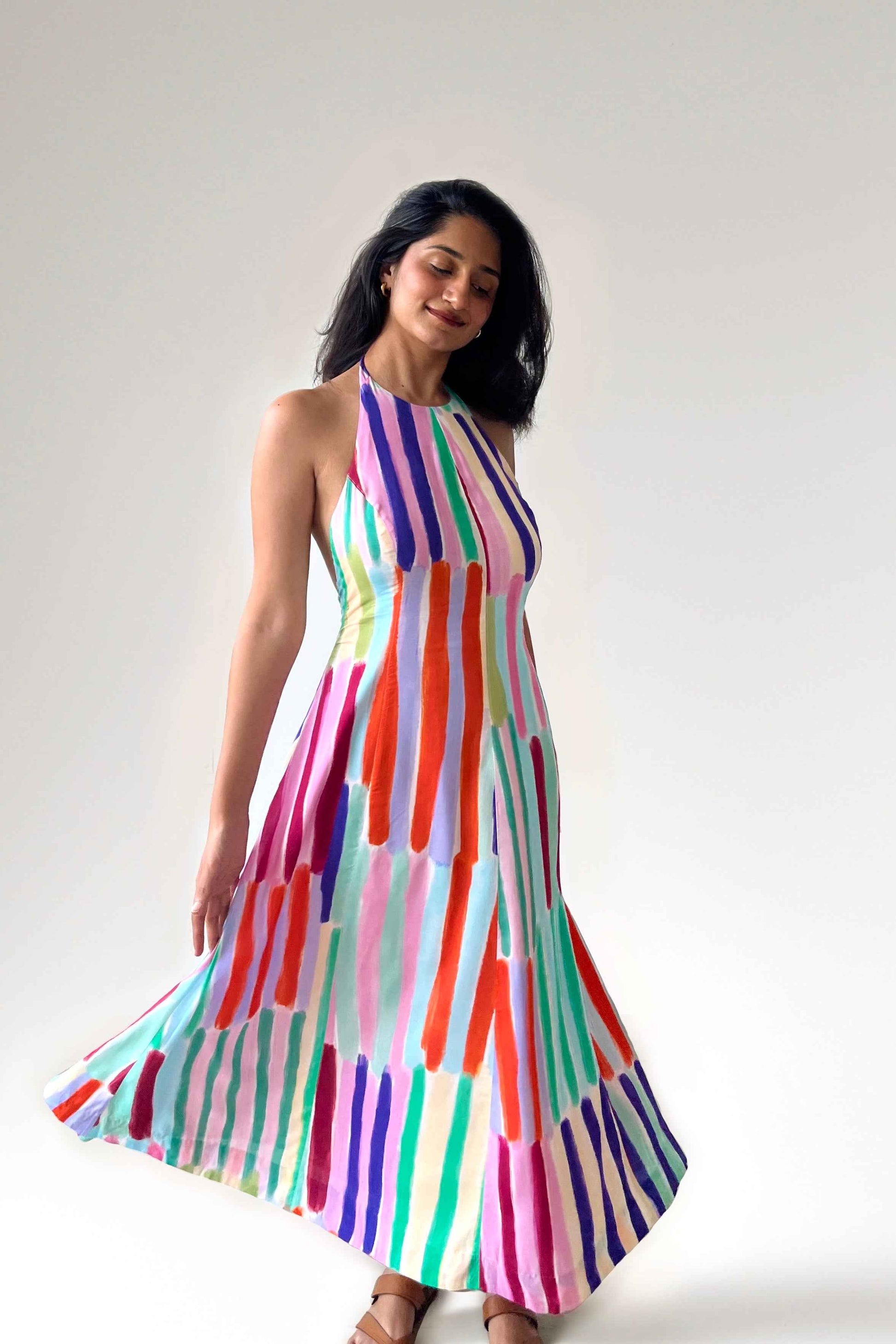 Cassata Crush Halter Neck Maxi Dress