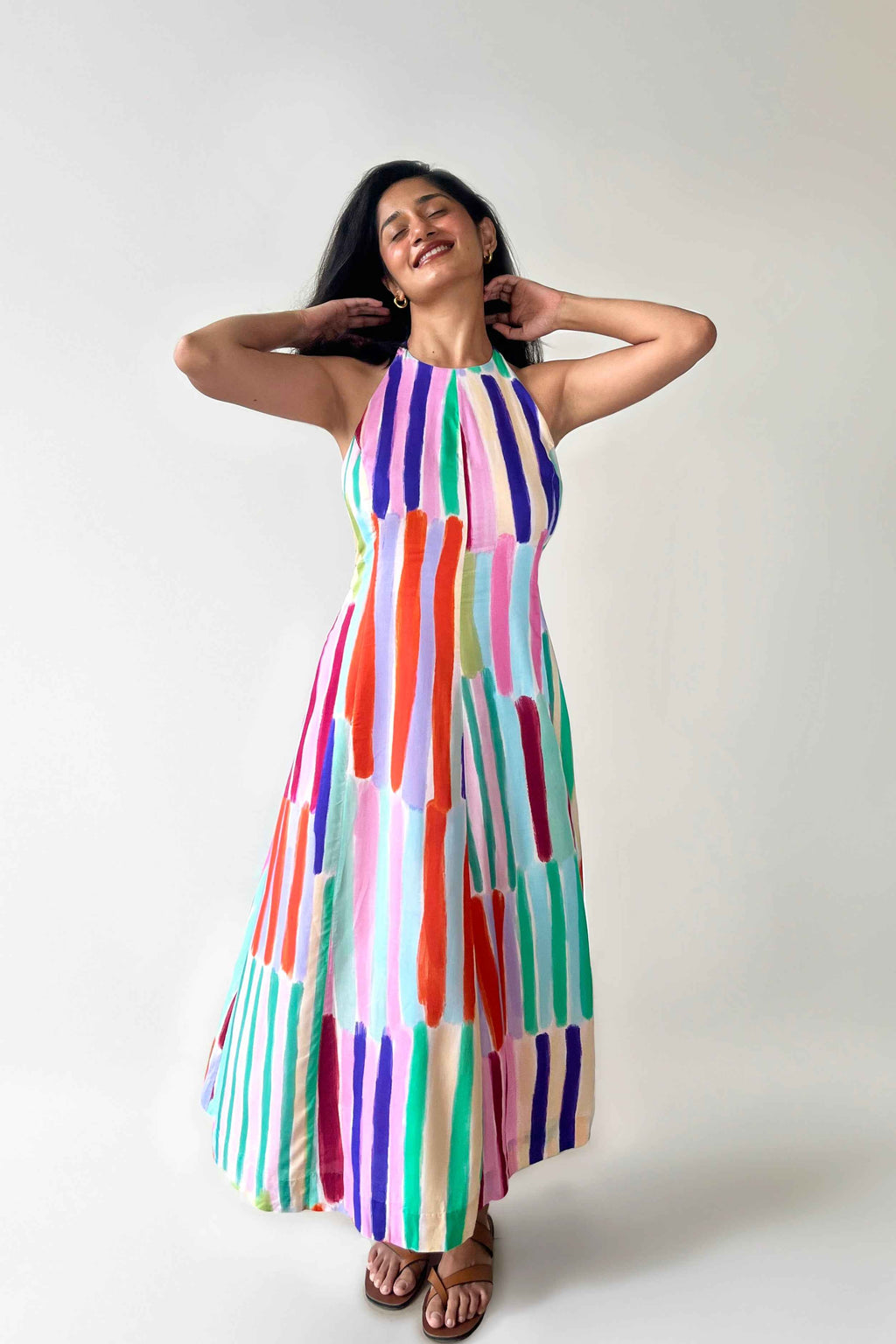 Cassata Crush Halter Neck Maxi Dress