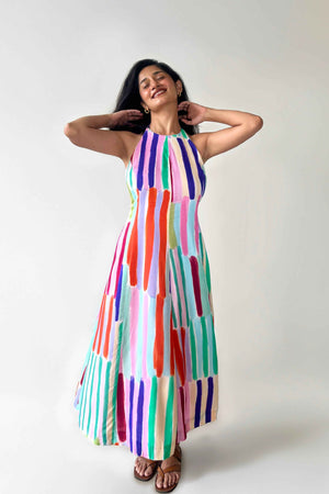 Cassata Crush Halter Neck Maxi Dress