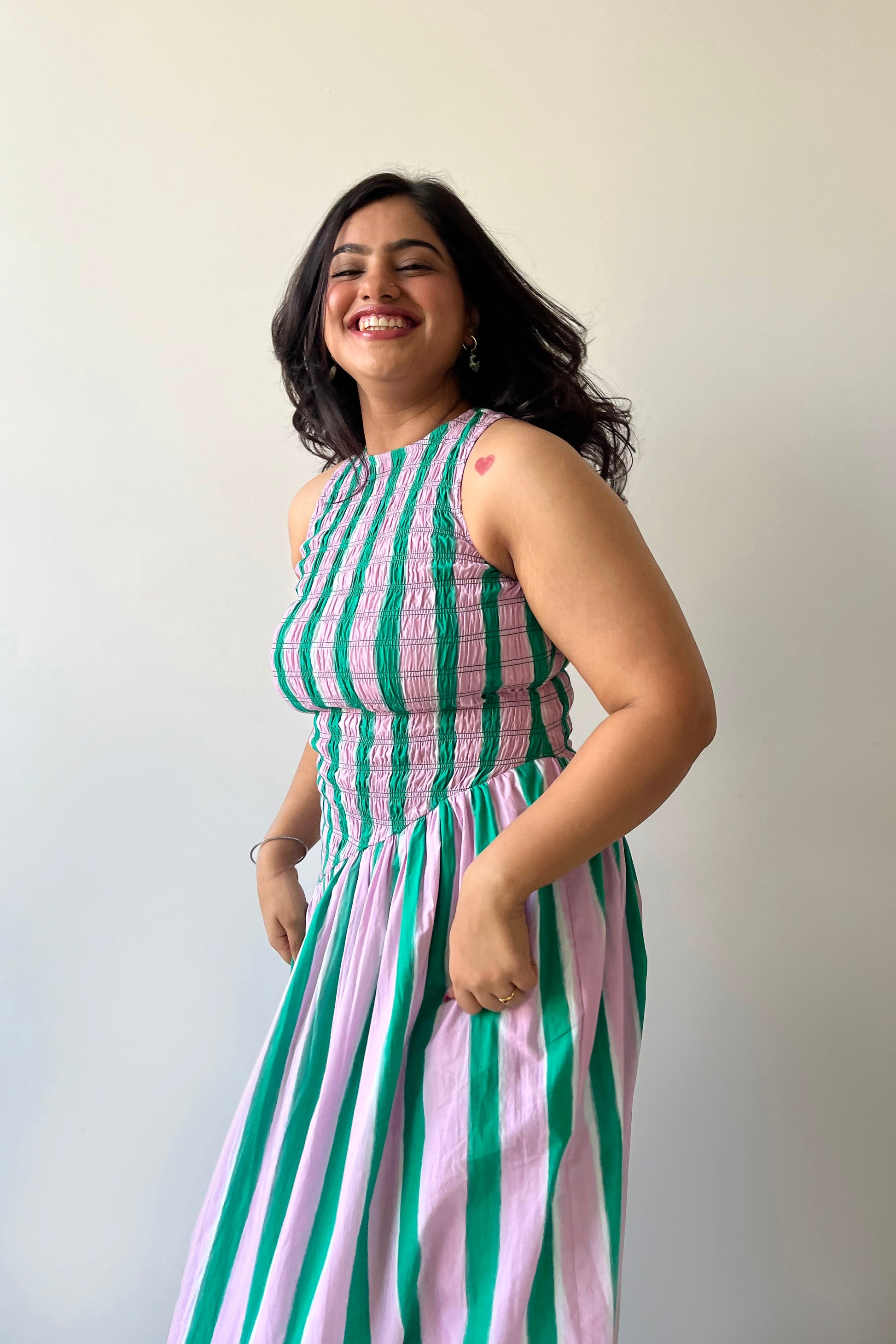Matcha Macaroon Smocked Maxi Dress