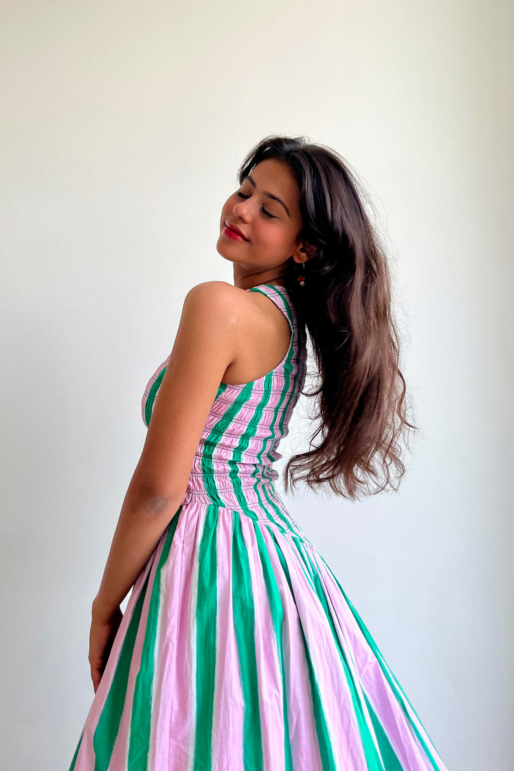 Matcha Macaroon Smocked Maxi Dress