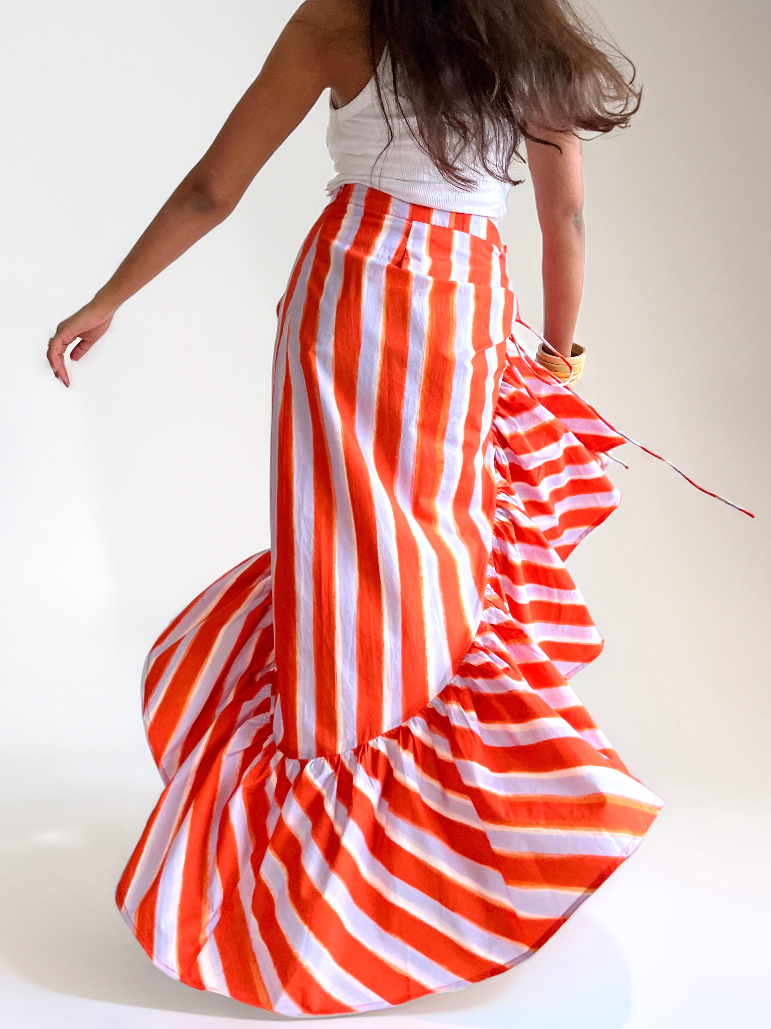 Orange Popsicle Cascade Skirt Imsoo