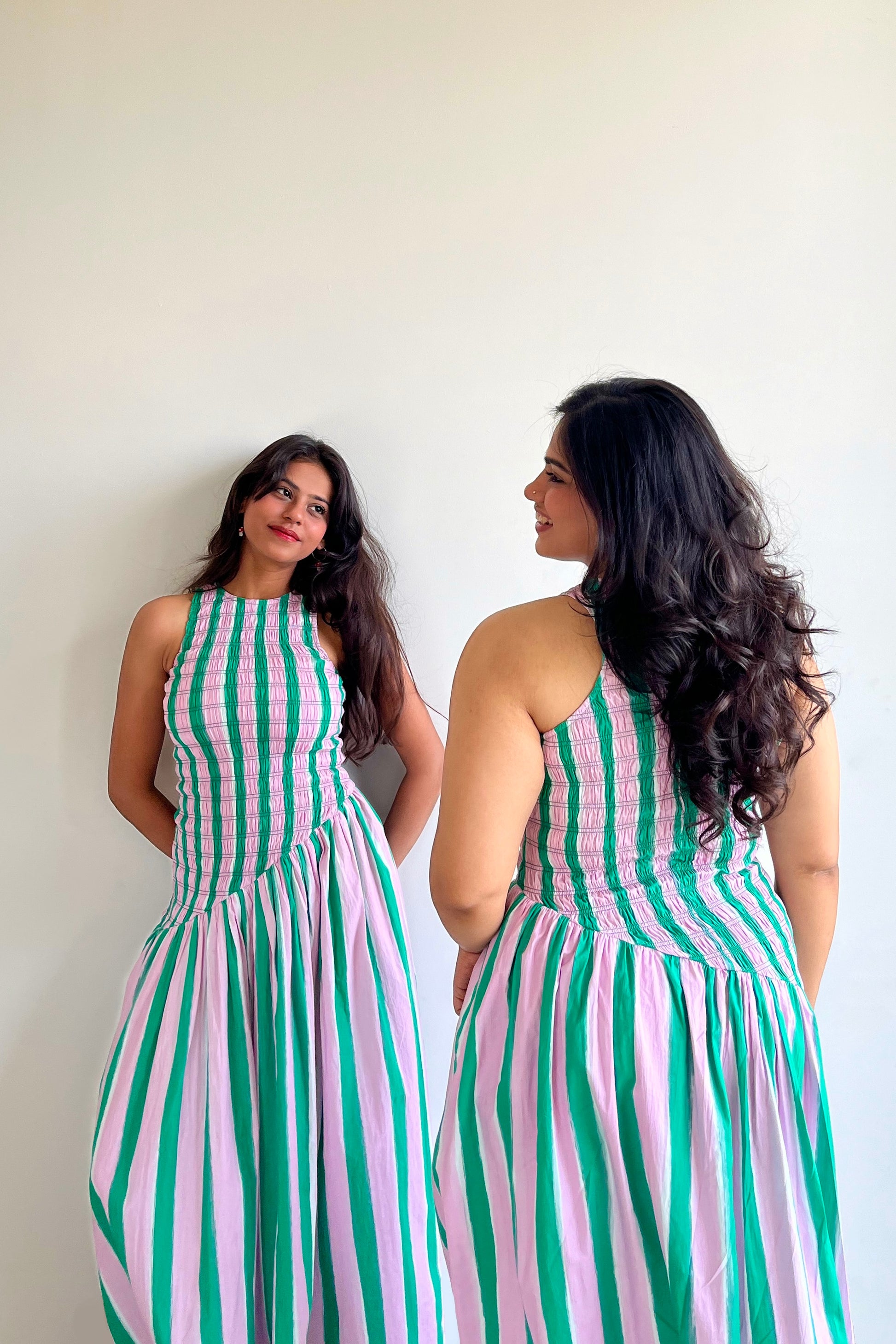 Matcha Macaroon Smocked Maxi Dress