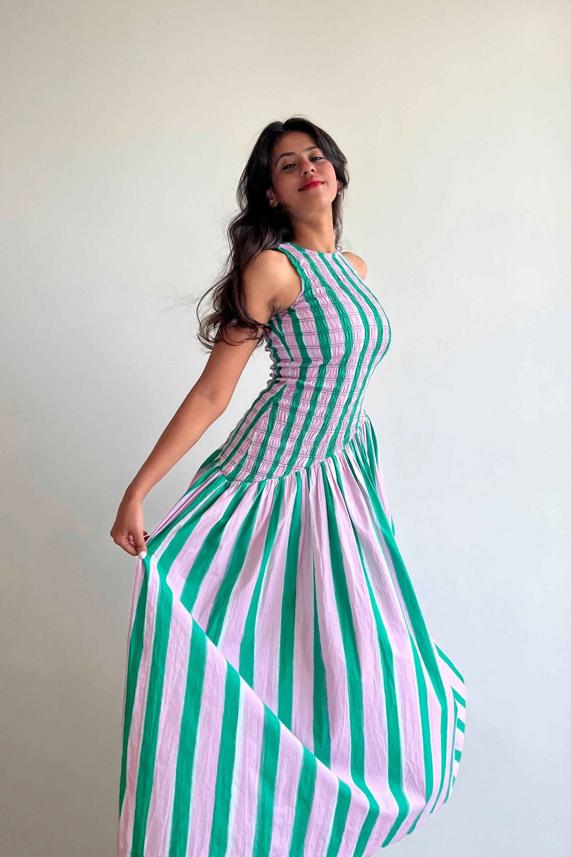 Matcha Macaroon Smocked Maxi Dress - XS Matcha Macaroon Smocked Maxi Dress - XS