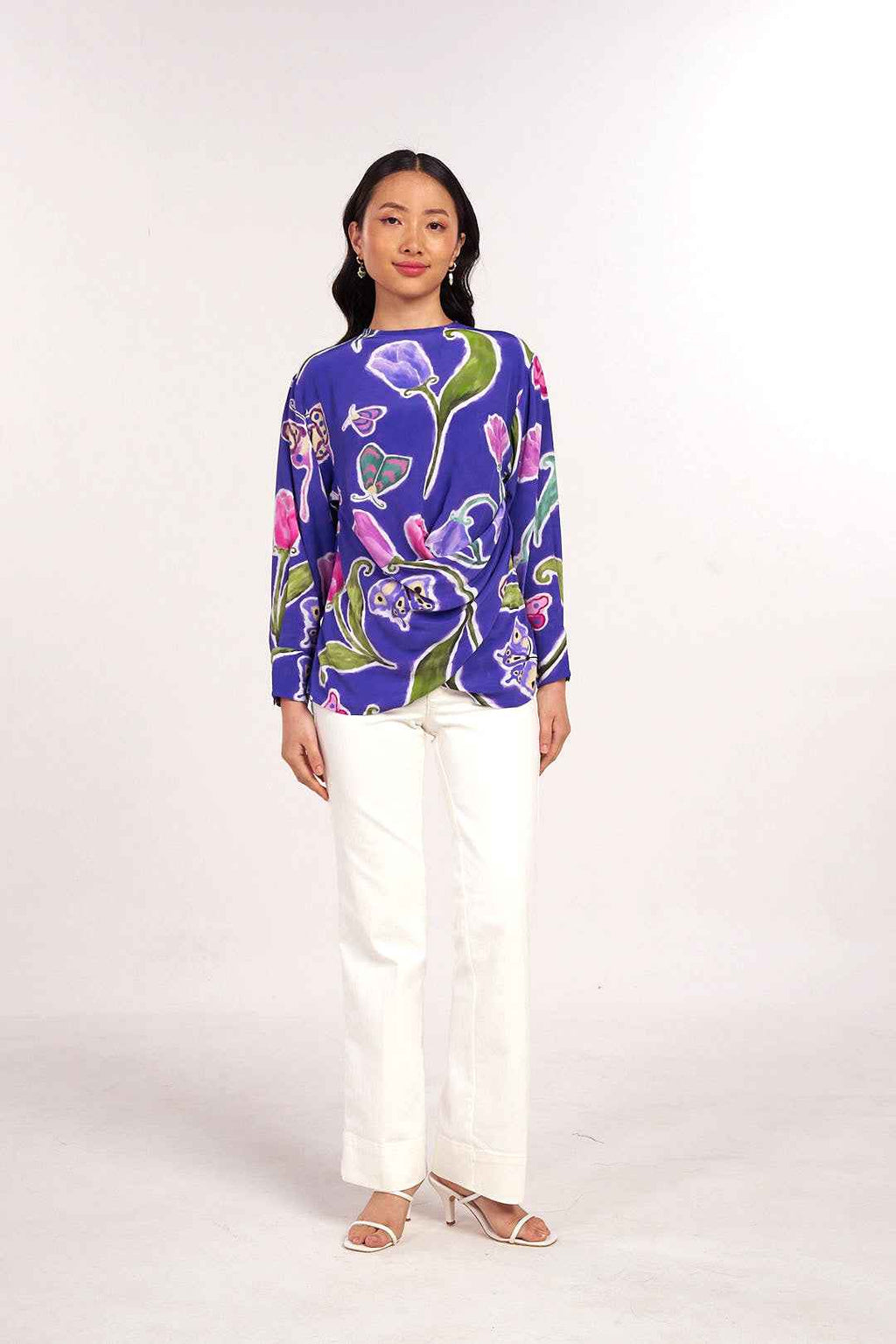 Midnight Tulip Wrap Top