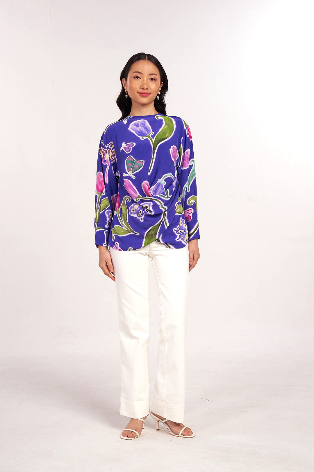 Midnight Tulip Wrap Top