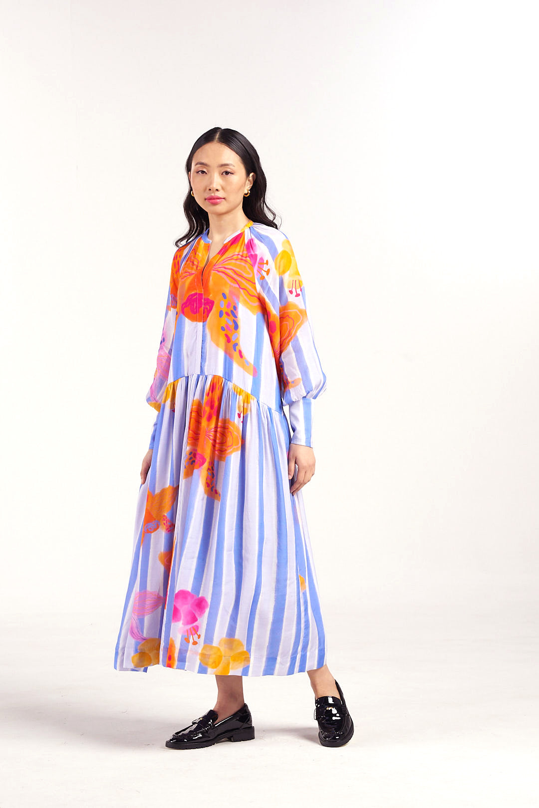 Periwinkle Maxi Shirt Dress