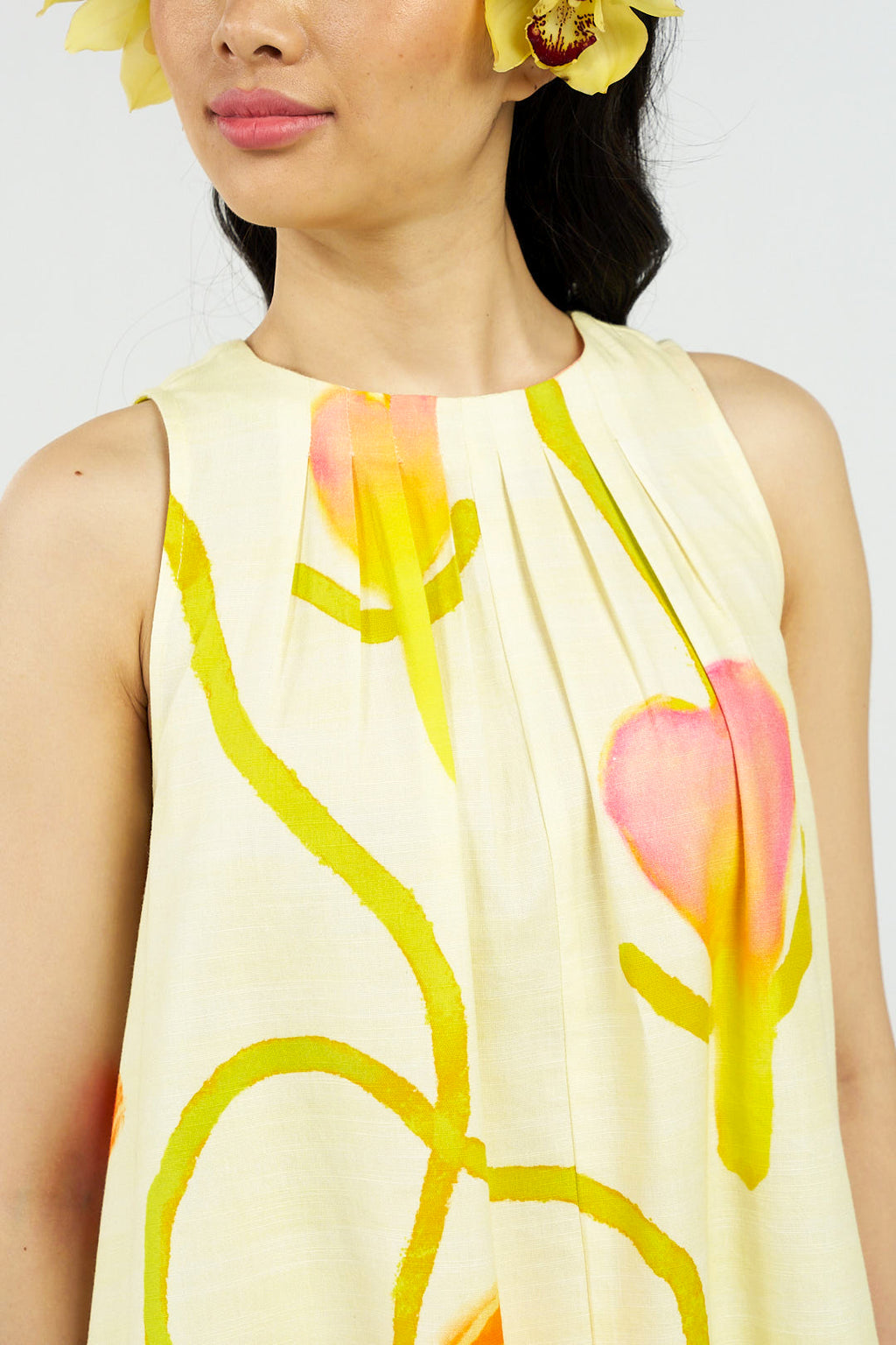 Tiger Orchid Pleated Top and Shorts Set