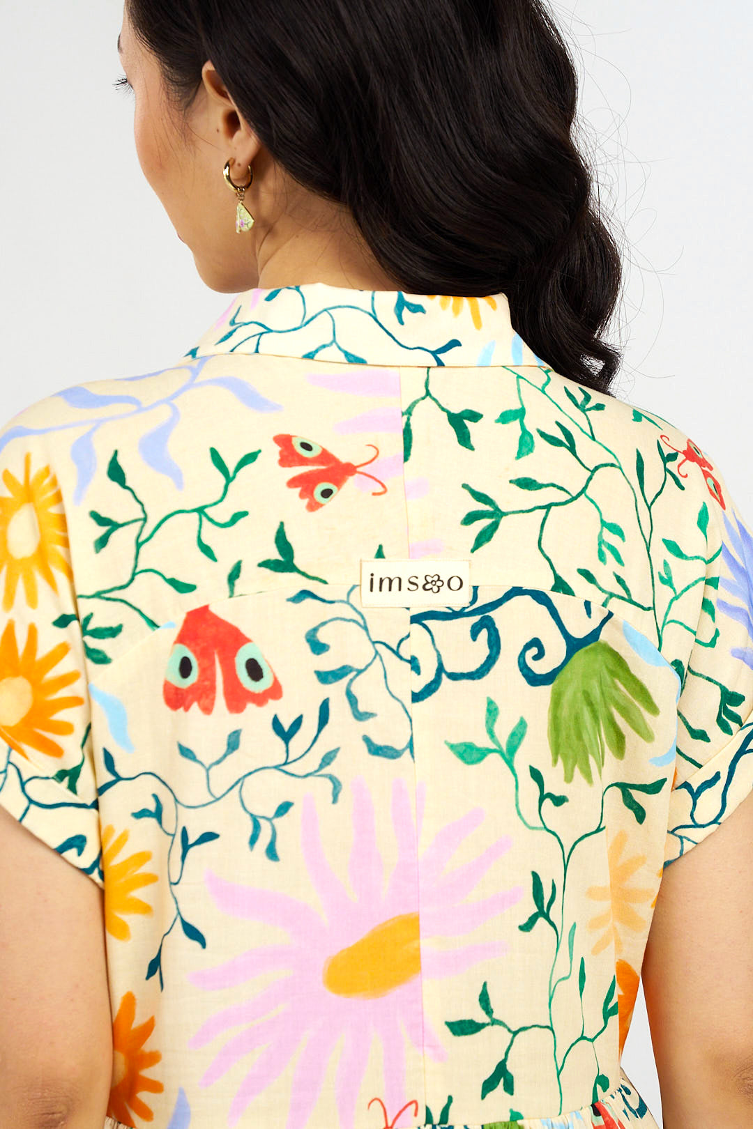 Wicked Vines Smocked Maxi Shirt Dress