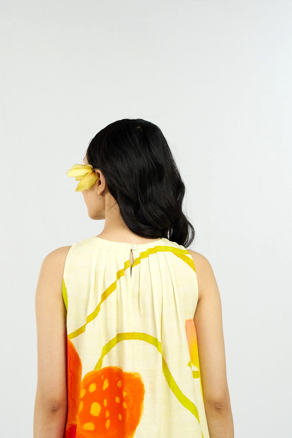 Tiger Orchid Pleated Top and Shorts Set