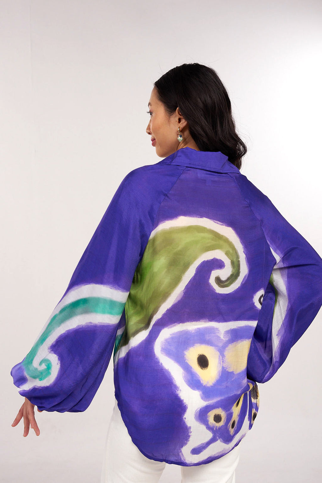 Midnight Tulip Tie-Up Shirt