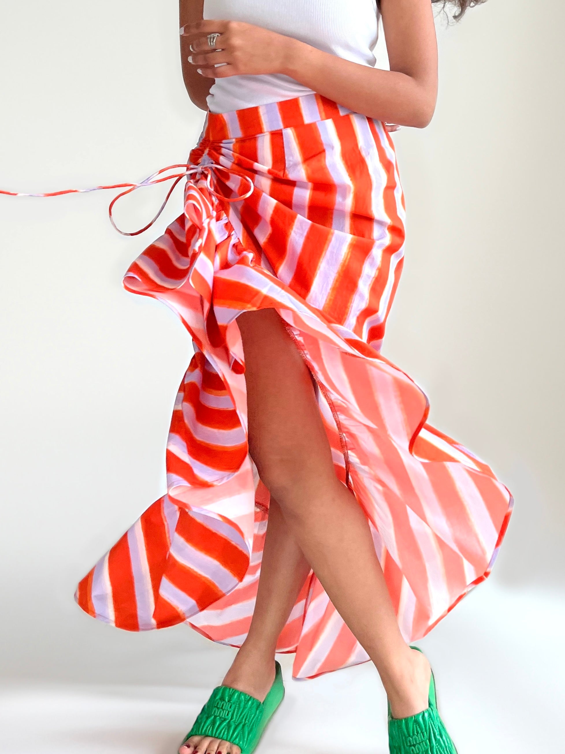 Orange Popsicle Cascade Skirt Imsoo