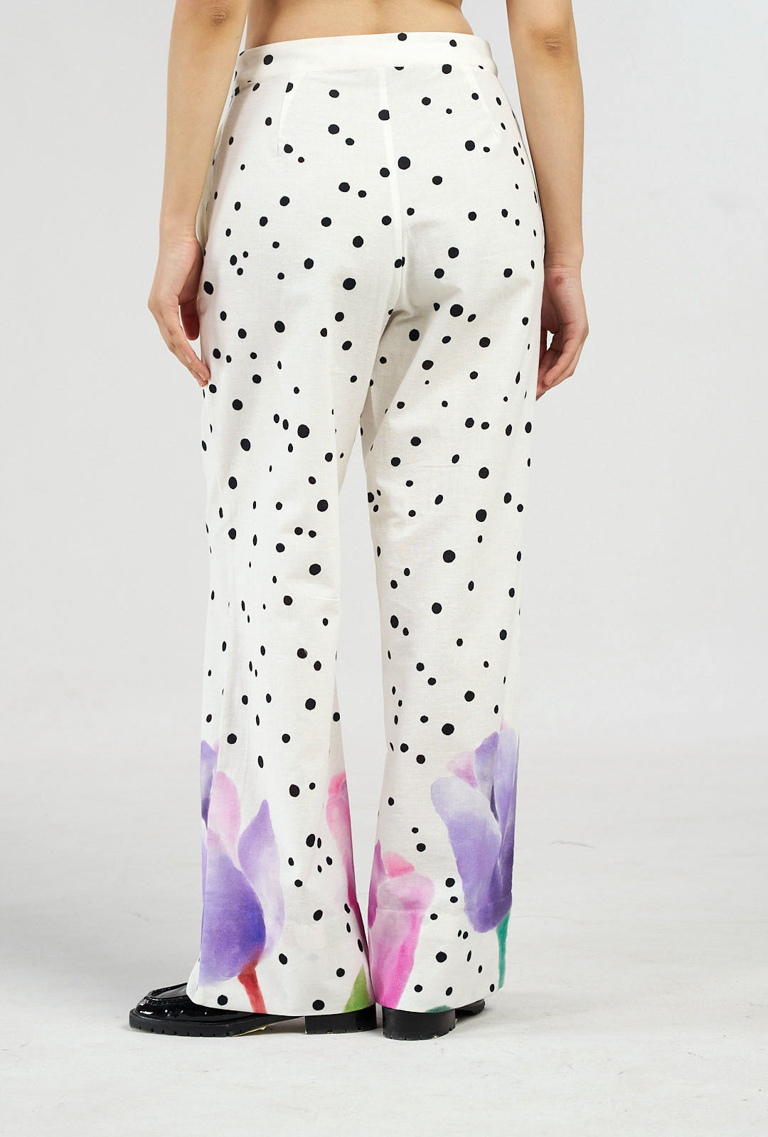 Daisy Dots Linen Asymmetric Top and Pants Co-ord Set