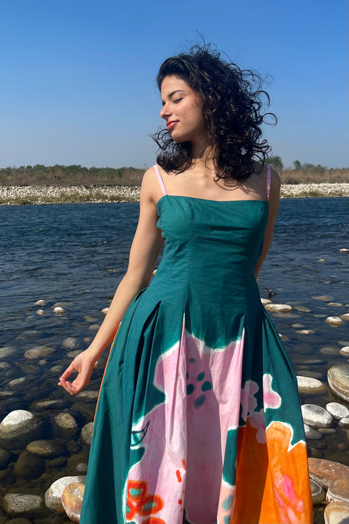Thumbelina Pleated Maxi Dress