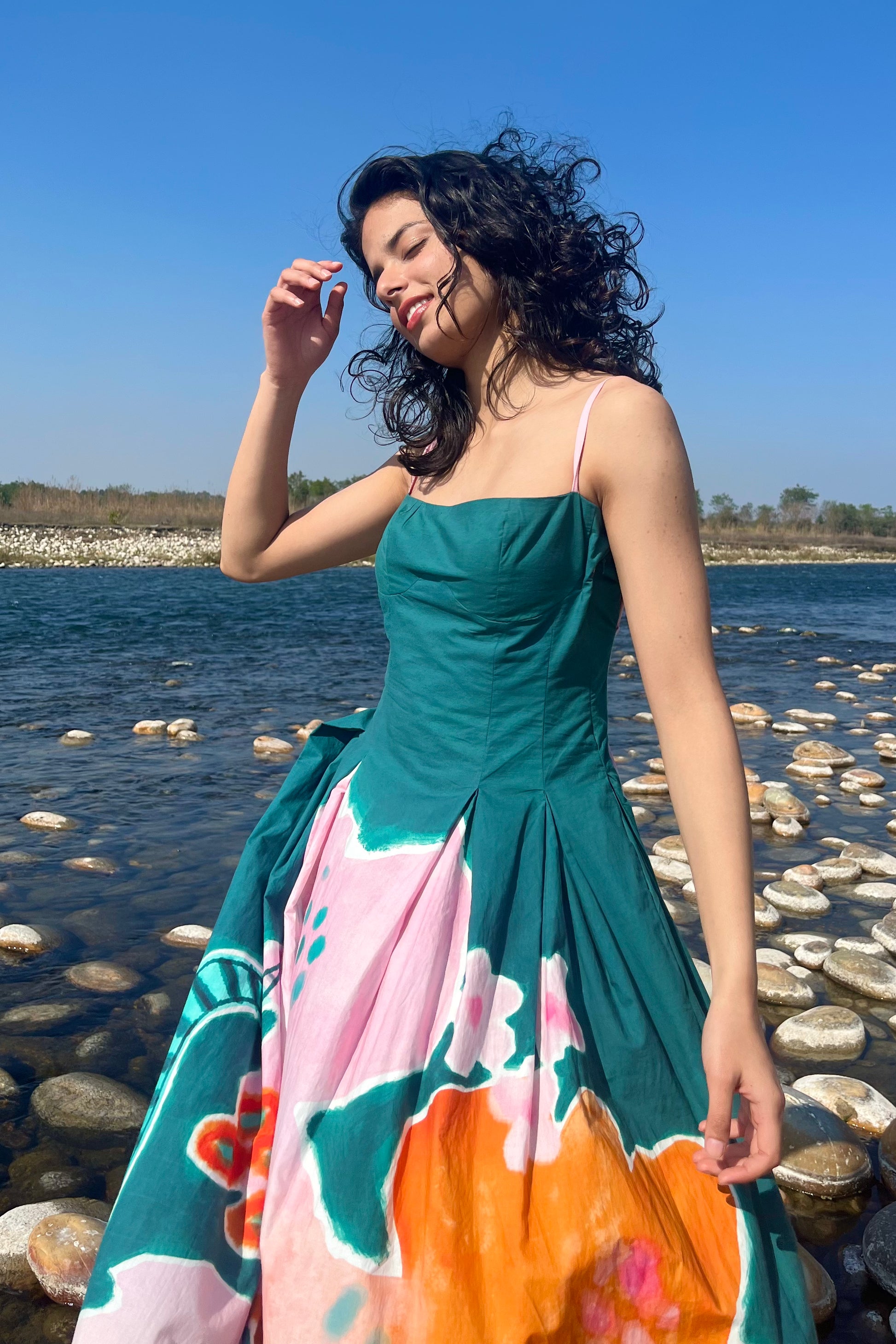 Thumbelina Pleated Maxi Dress