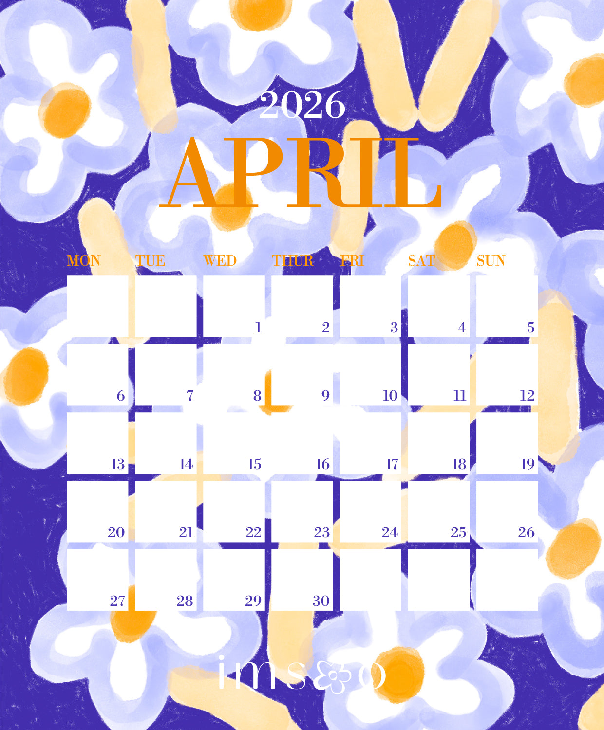 2026 Calendar - Digital Printable