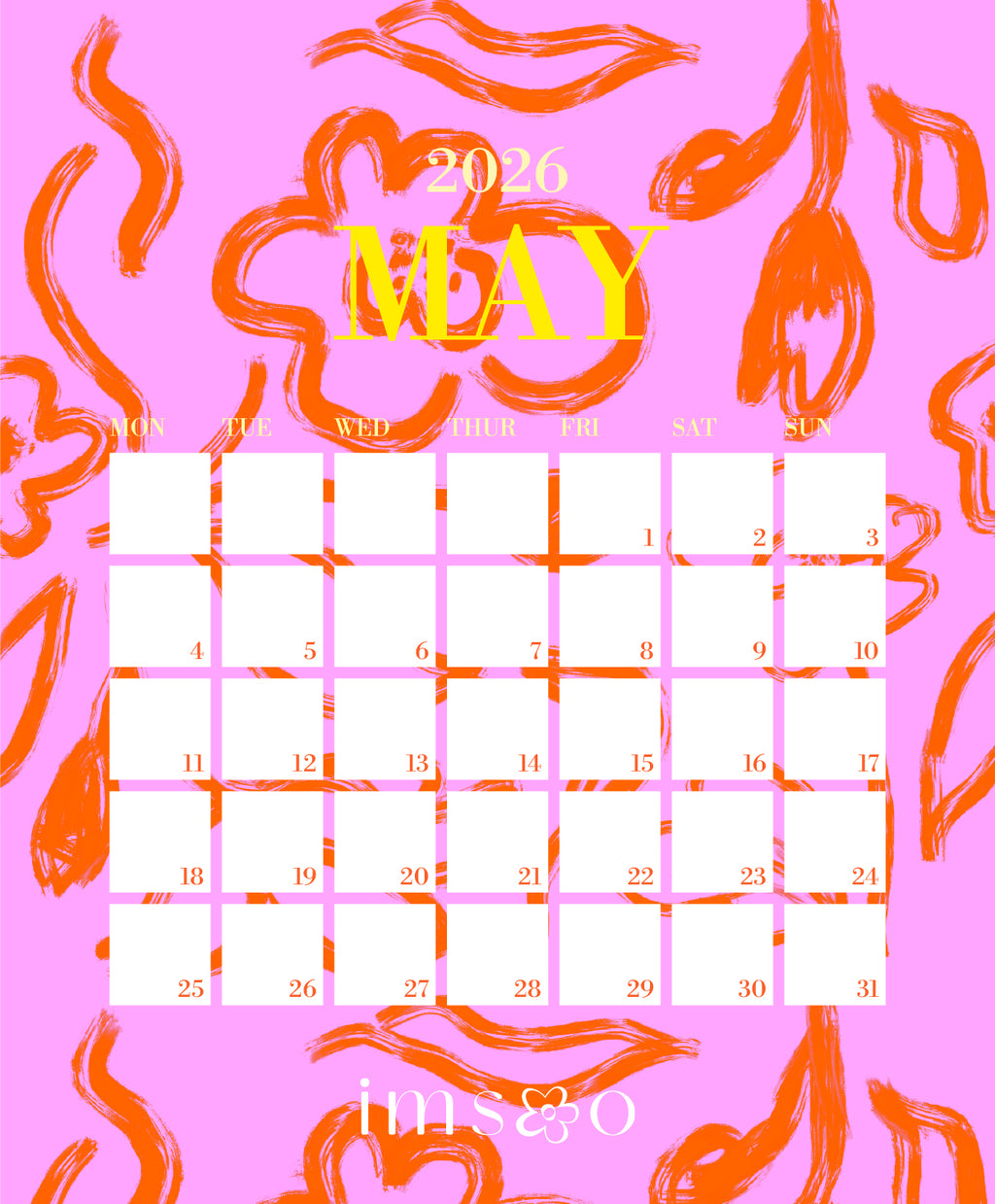 2026 Calendar - Digital Printable