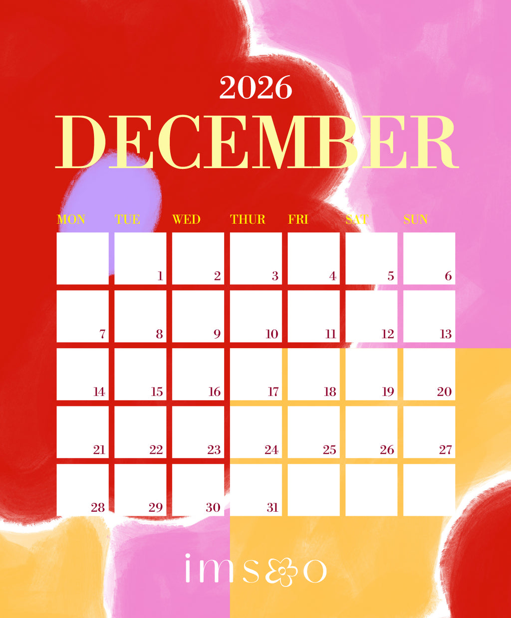 2026 Calendar - Digital Printable