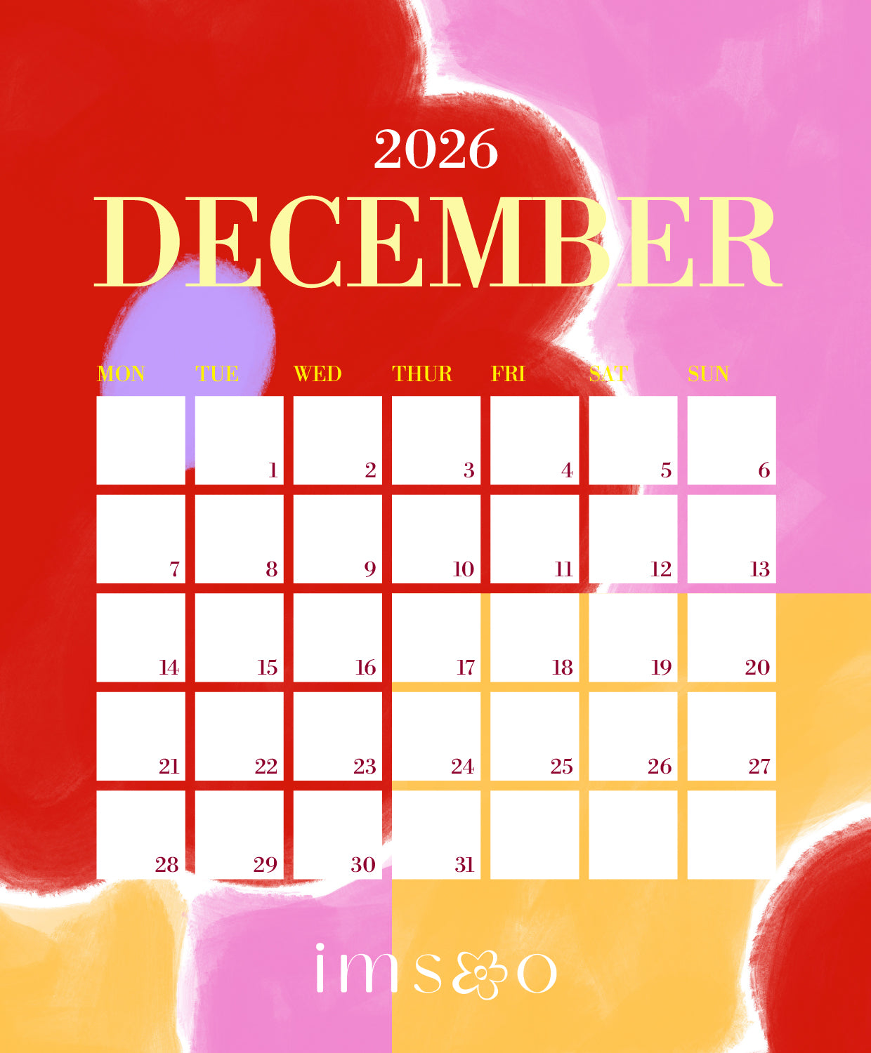 2026 Calendar - Digital Printable