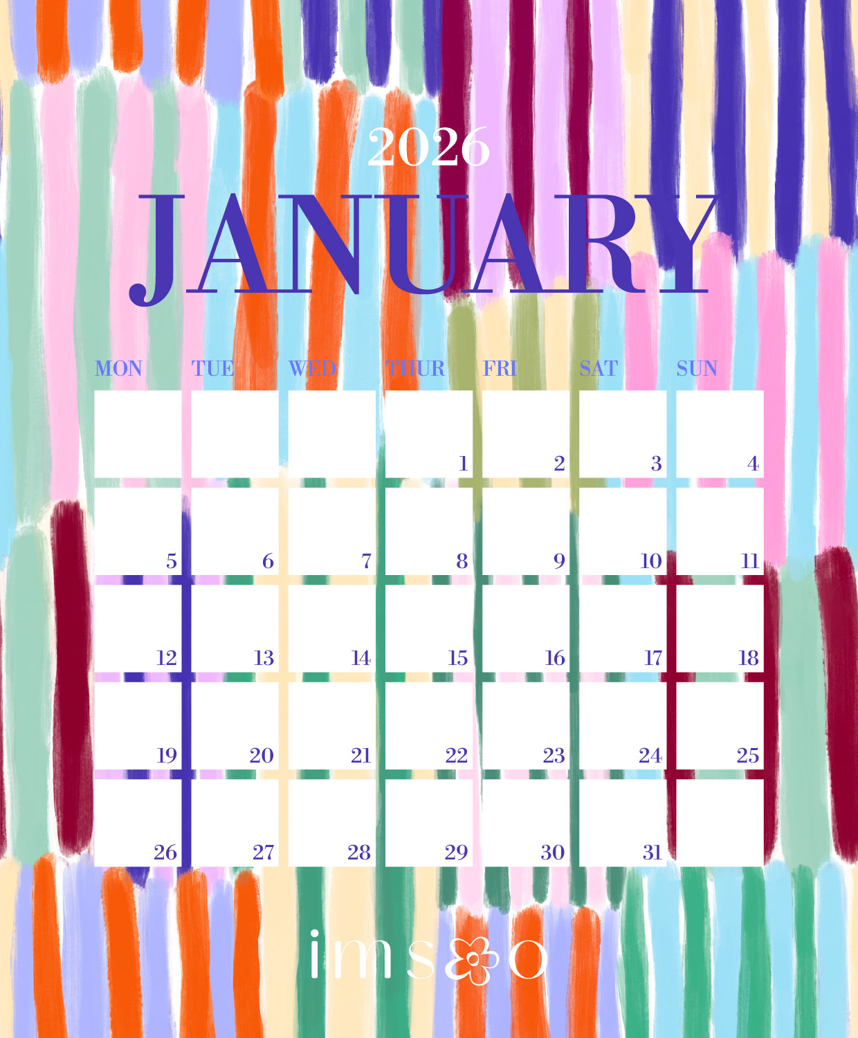 2026 Calendar - Digital Printable