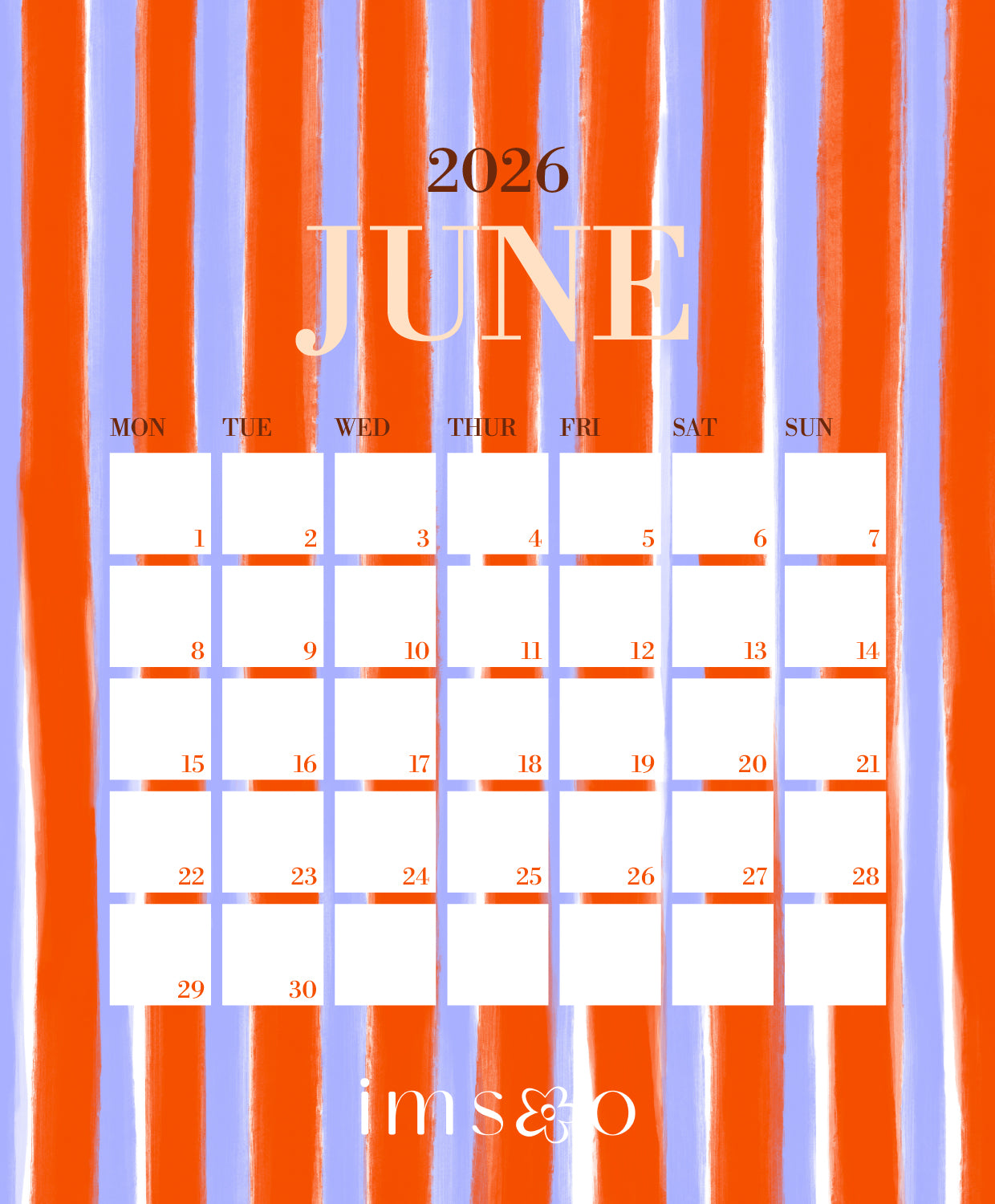 2026 Calendar - Digital Printable