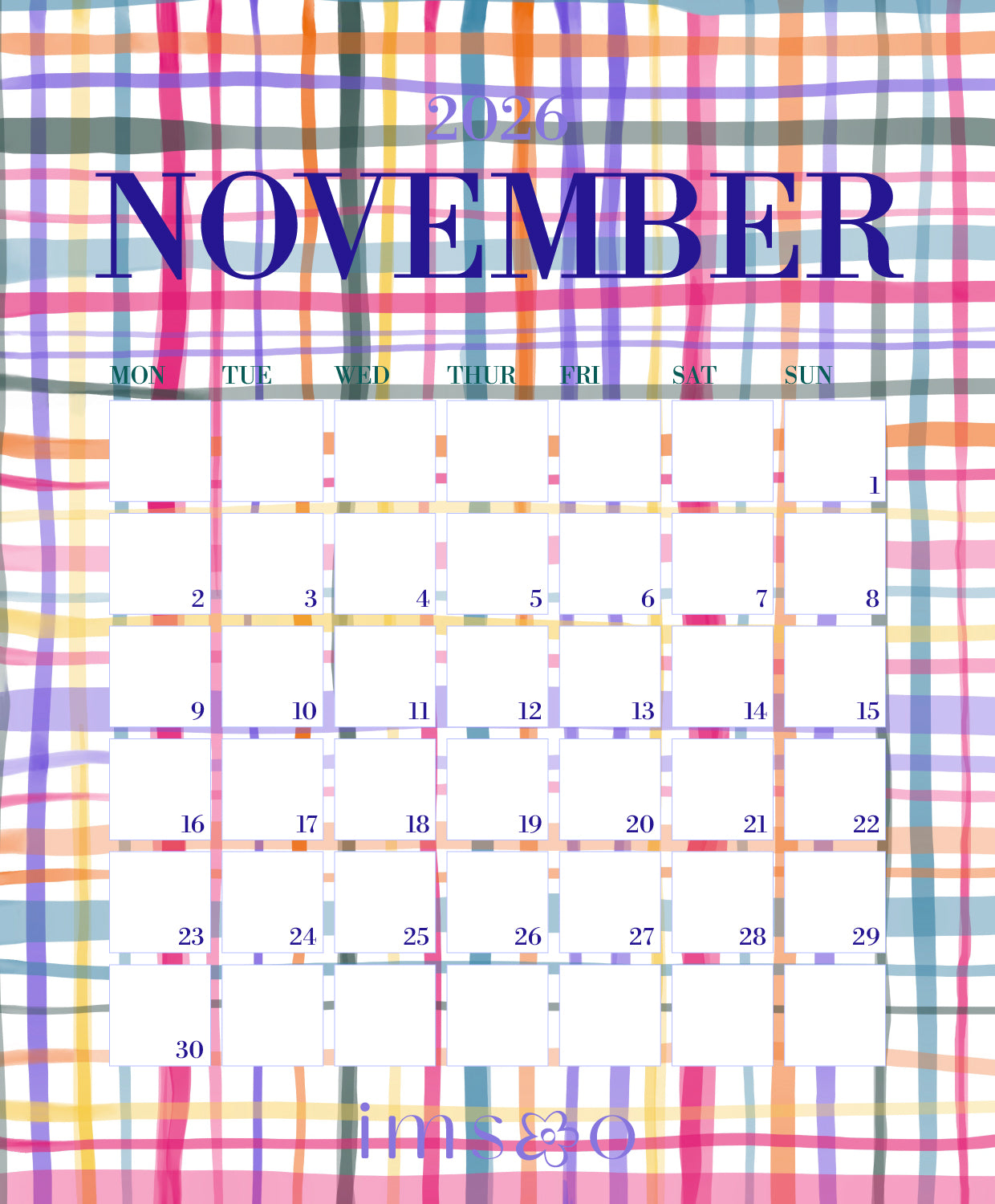 2026 Calendar - Digital Printable