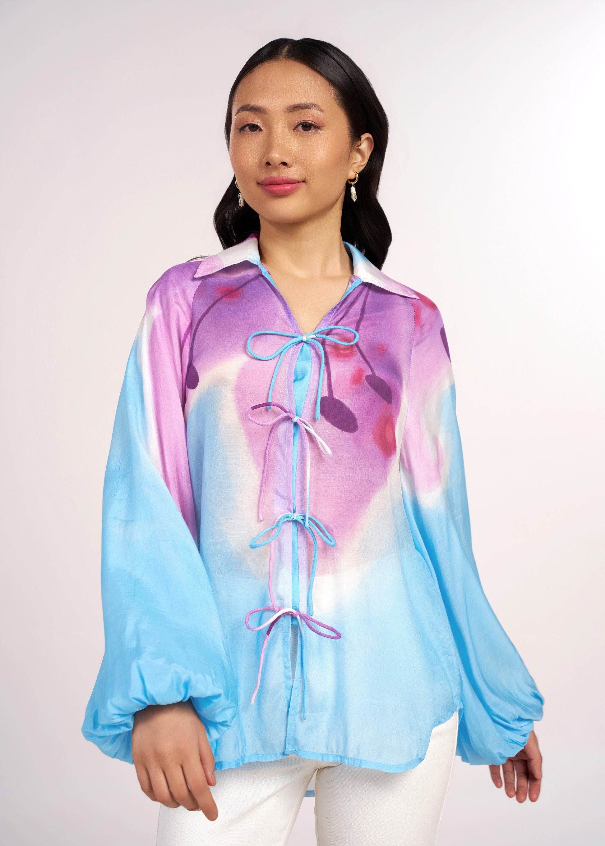 Blue Bibble Tie-Up Shirt