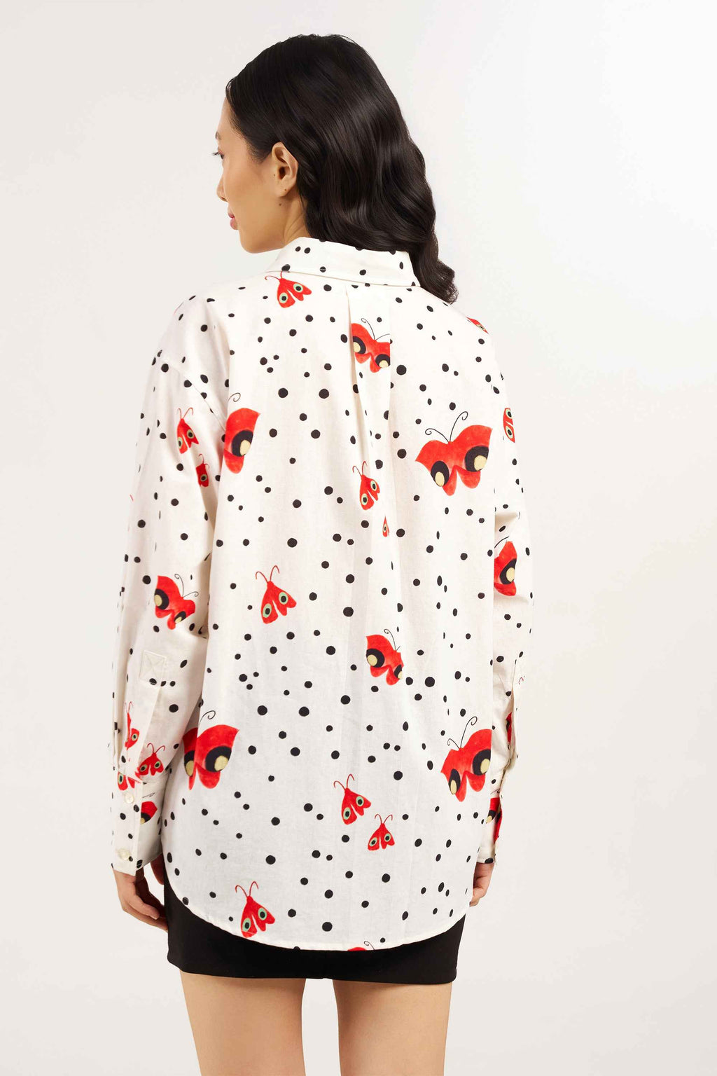 Flutterfly Polka Dot Cotton Shirt