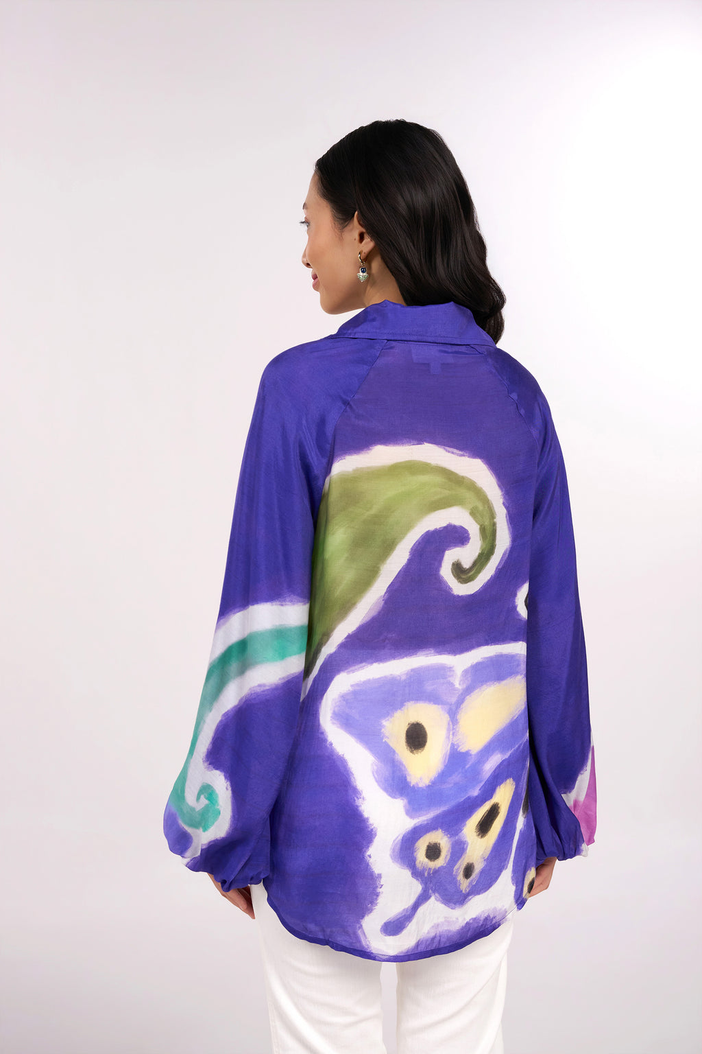 Midnight Tulip Tie-Up Shirt