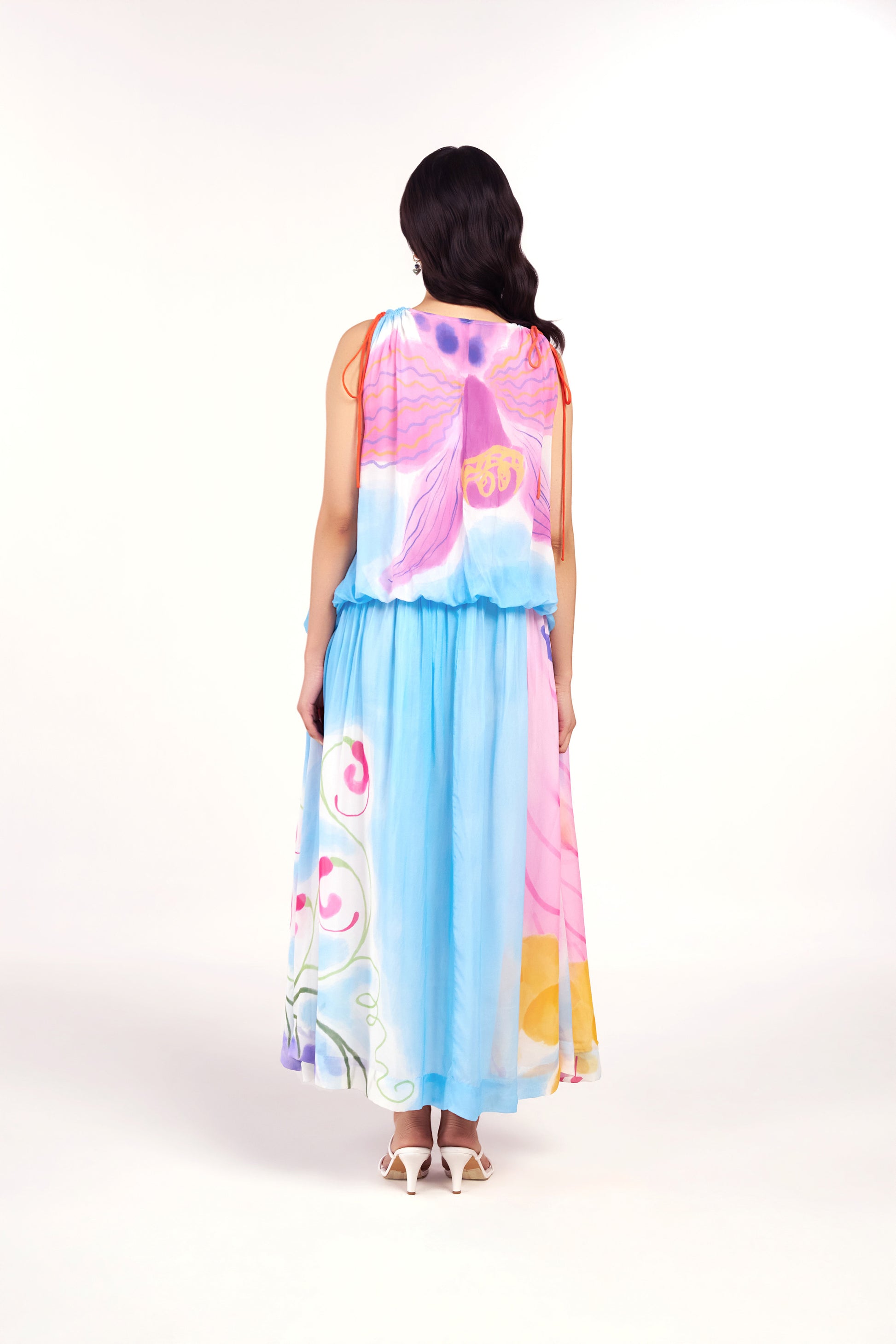 Blue Bibble Balloon Maxi Dress