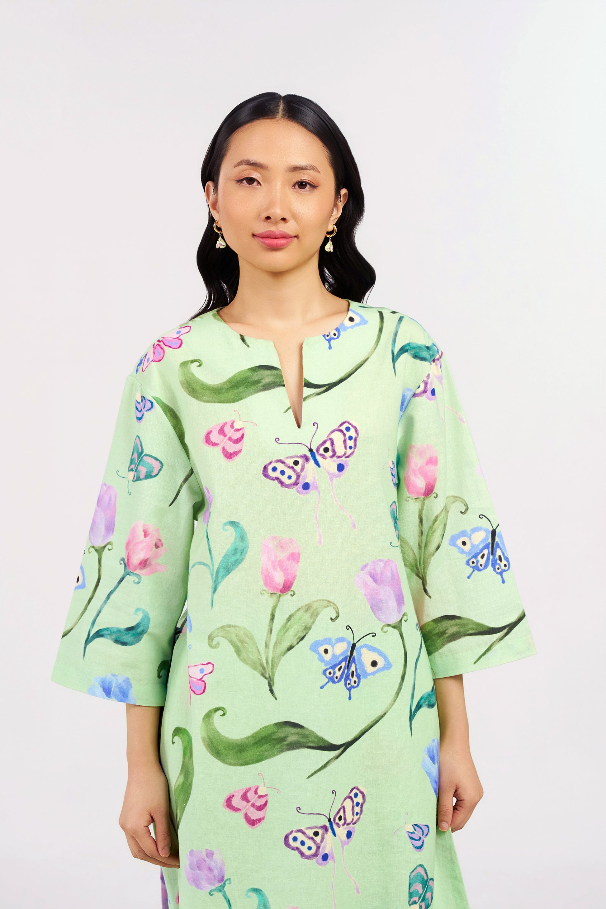 Gardenia Linen Kurta and Pants Co-ord Set