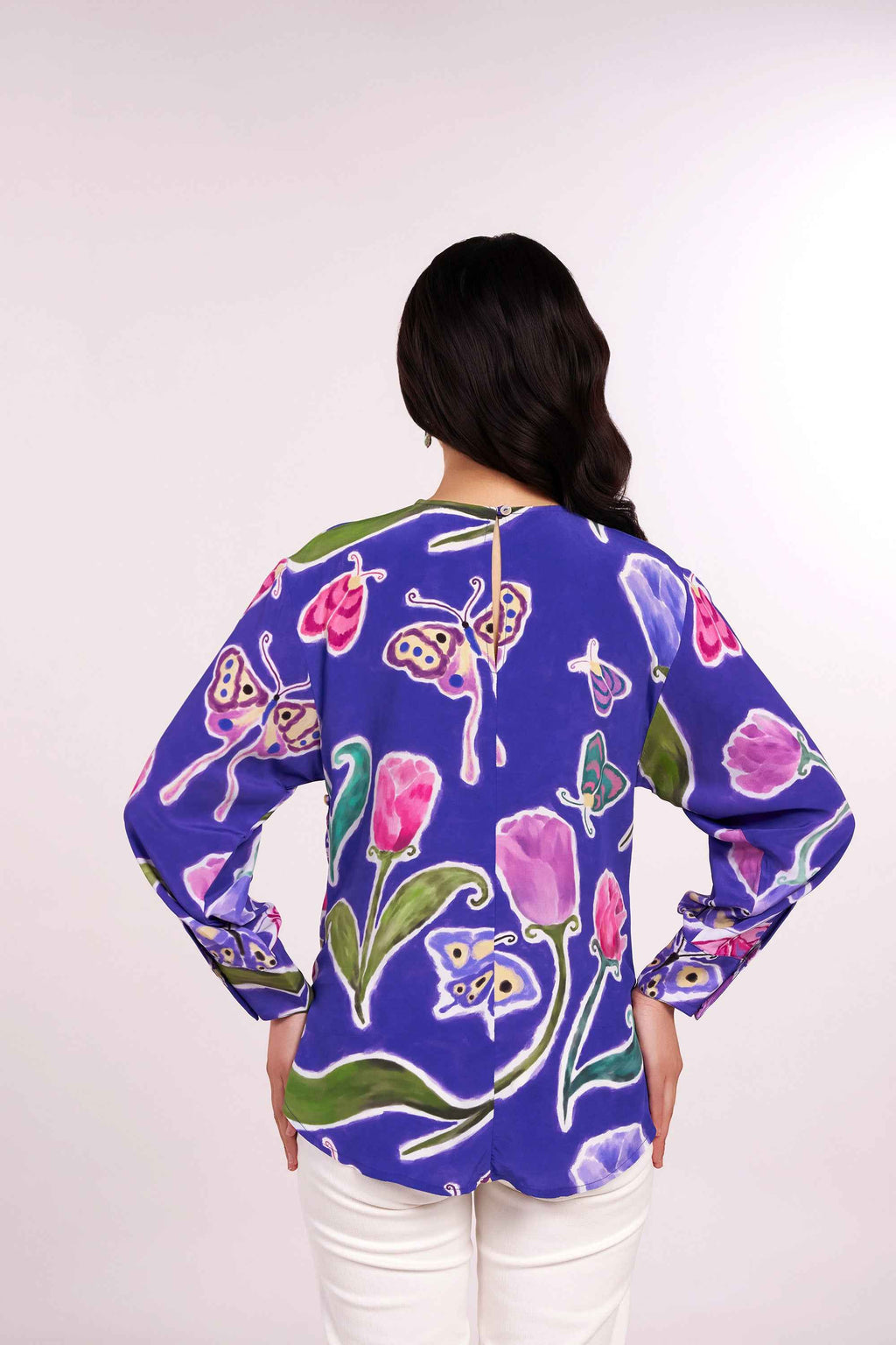 Midnight Tulip Wrap Top
