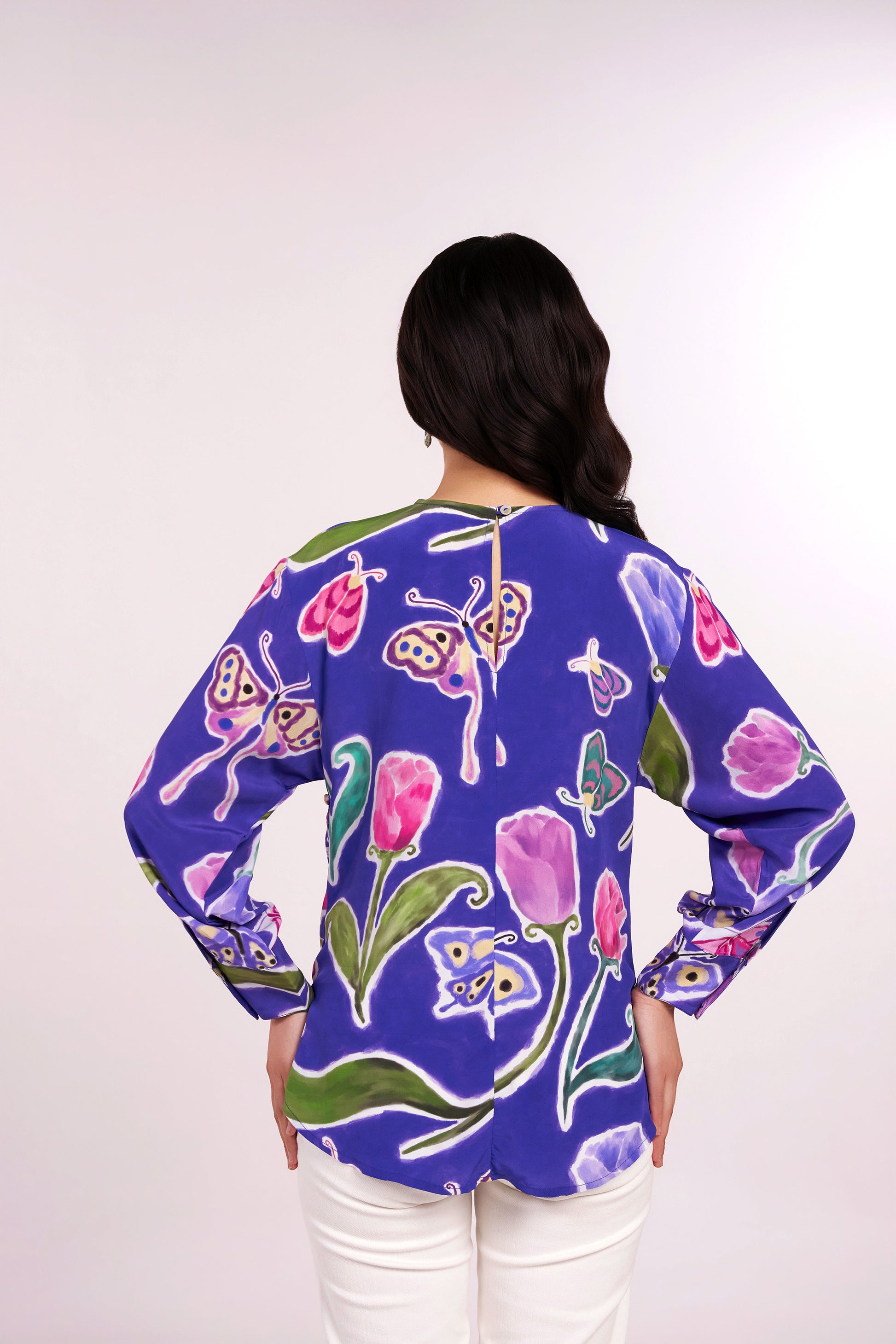 Midnight Tulip Wrap Top