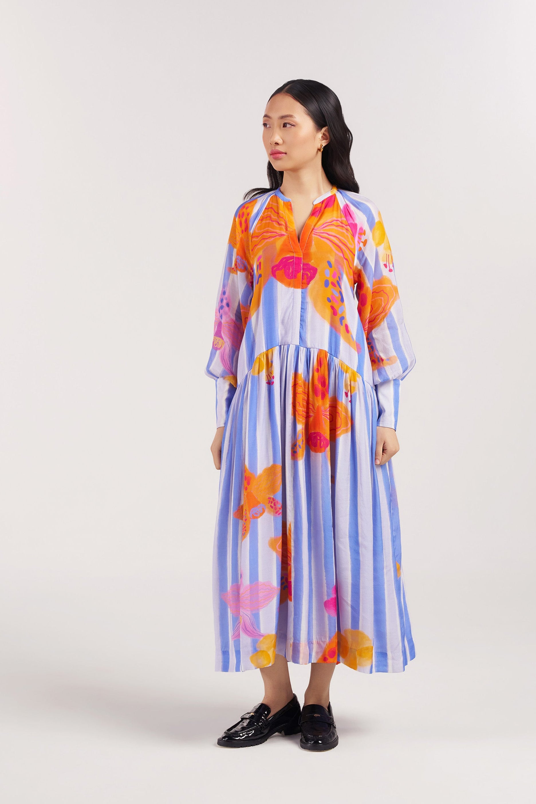 Periwinkle Maxi Shirt Dress