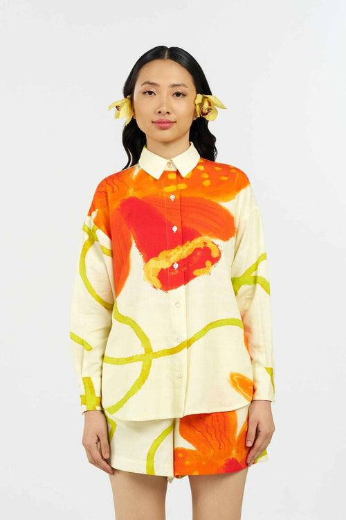 Tiger Orchid Cotton Shirt
