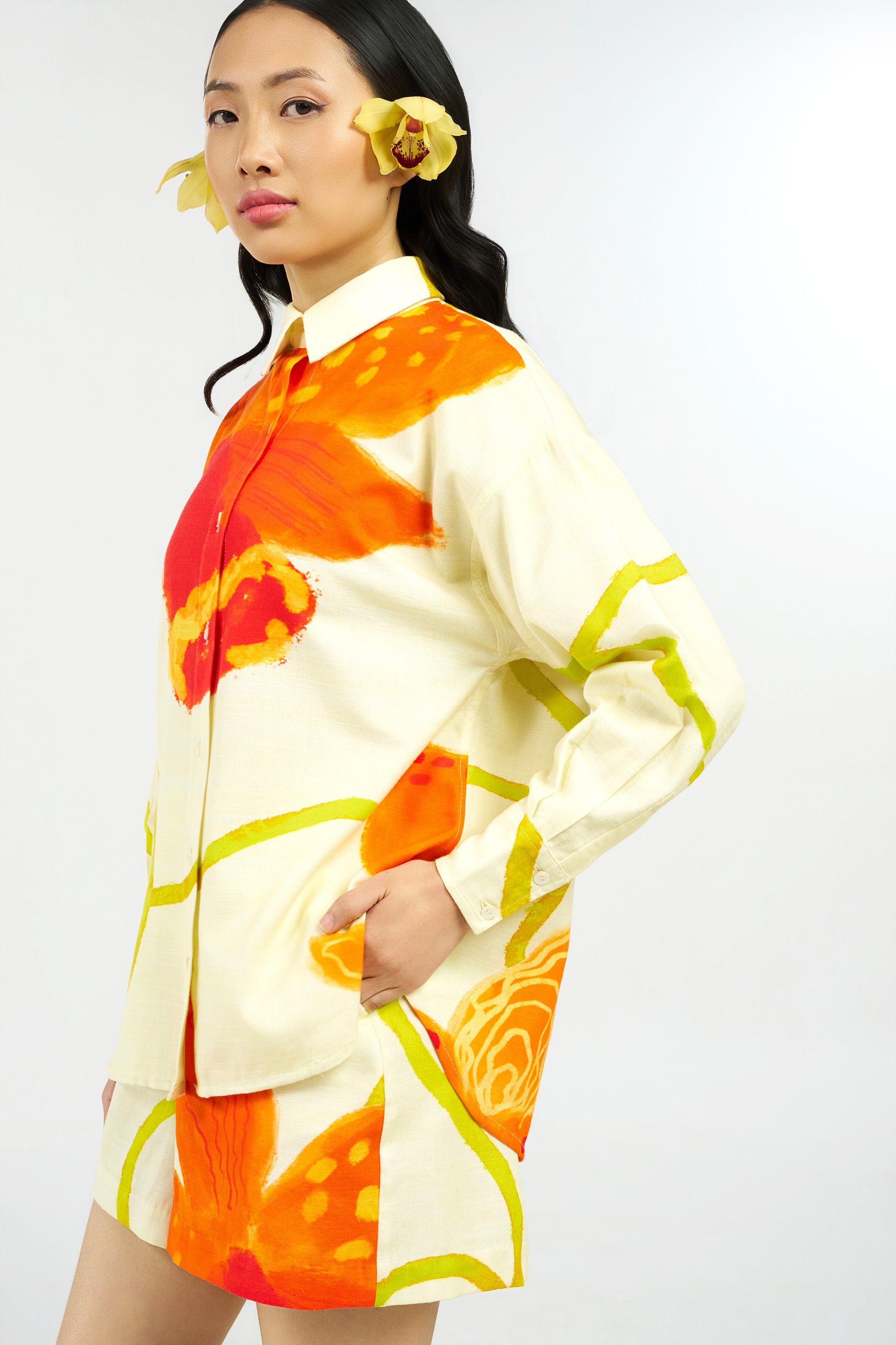 Tiger Orchid Cotton Shirt