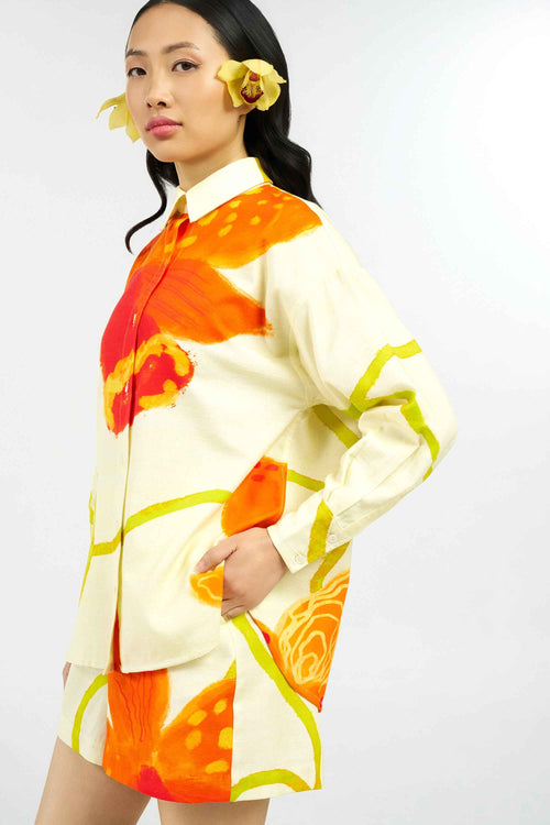 Tiger Orchid Cotton Shirt