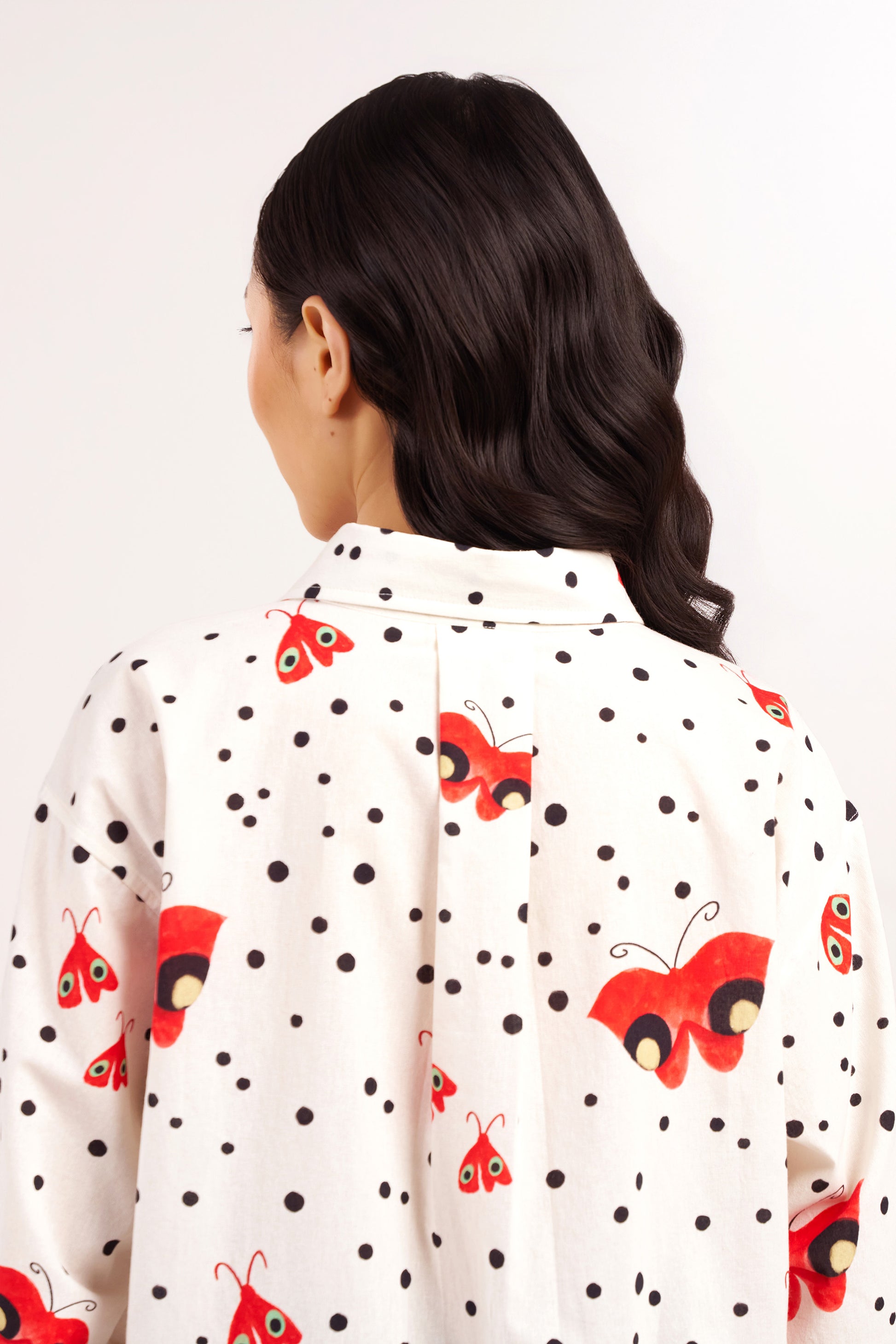 Flutterfly Polka Dot Cotton Shirt