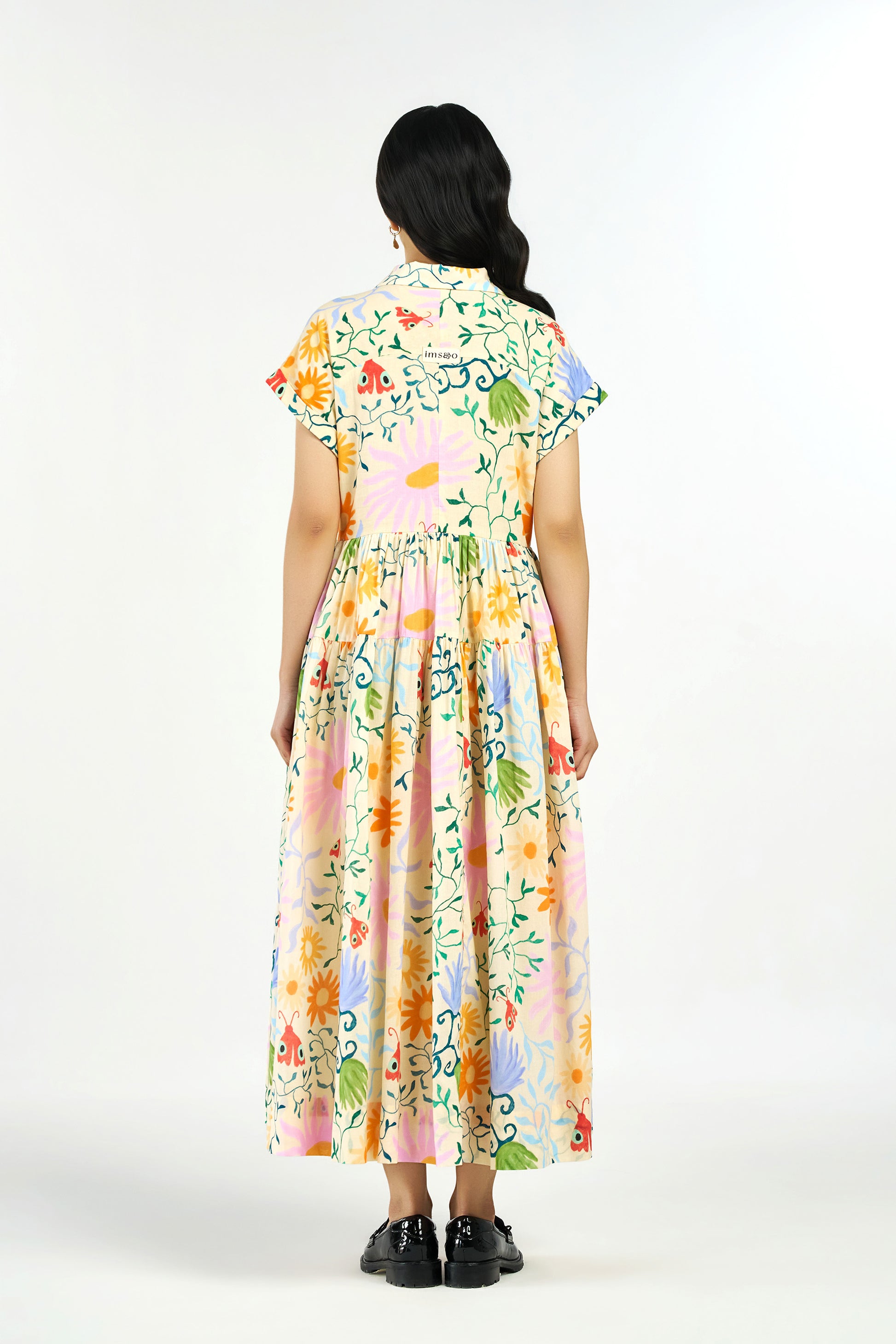 Wicked Vines Smocked Maxi Shirt Dress