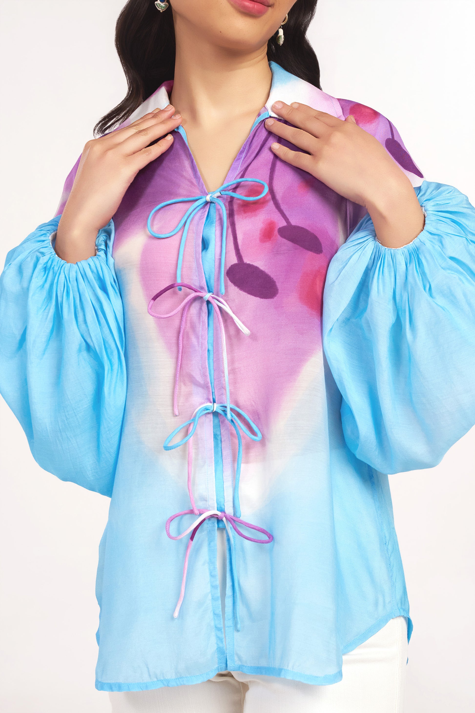 Blue Bibble Tie-Up Shirt