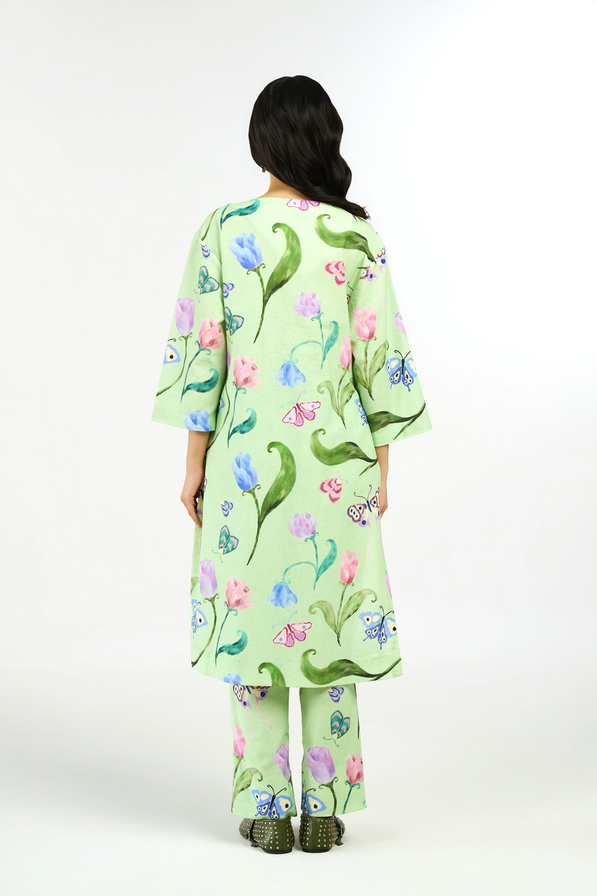 Gardenia Linen Kurta and Pants Co-ord Set