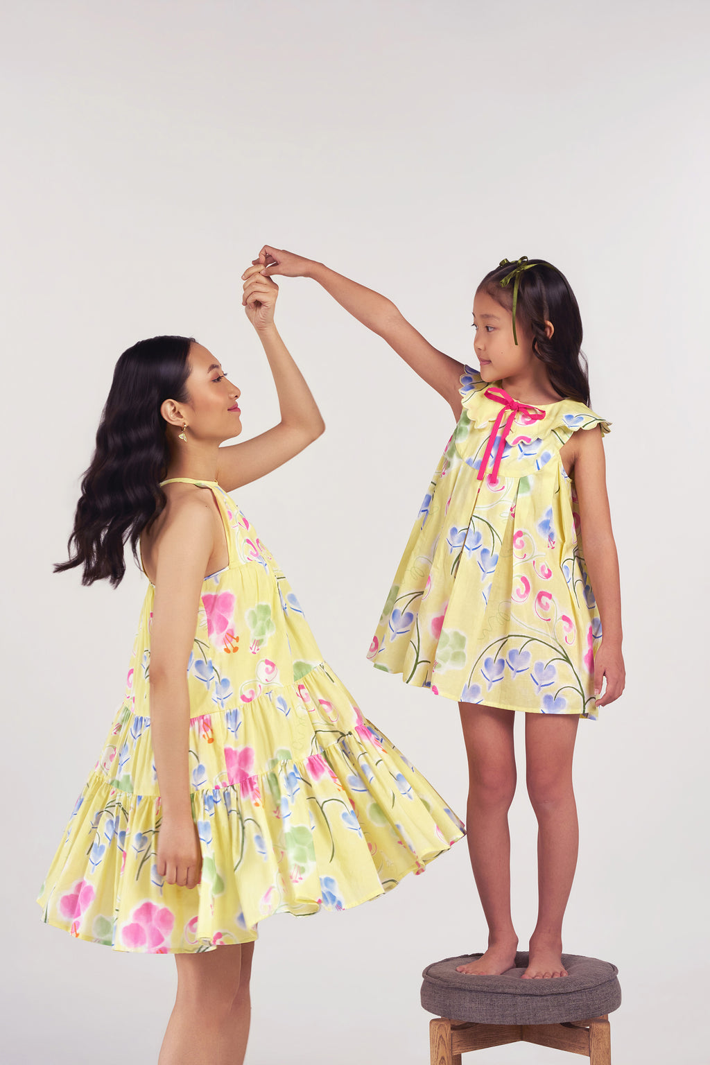 Lemon Tart Short Tiered Dress