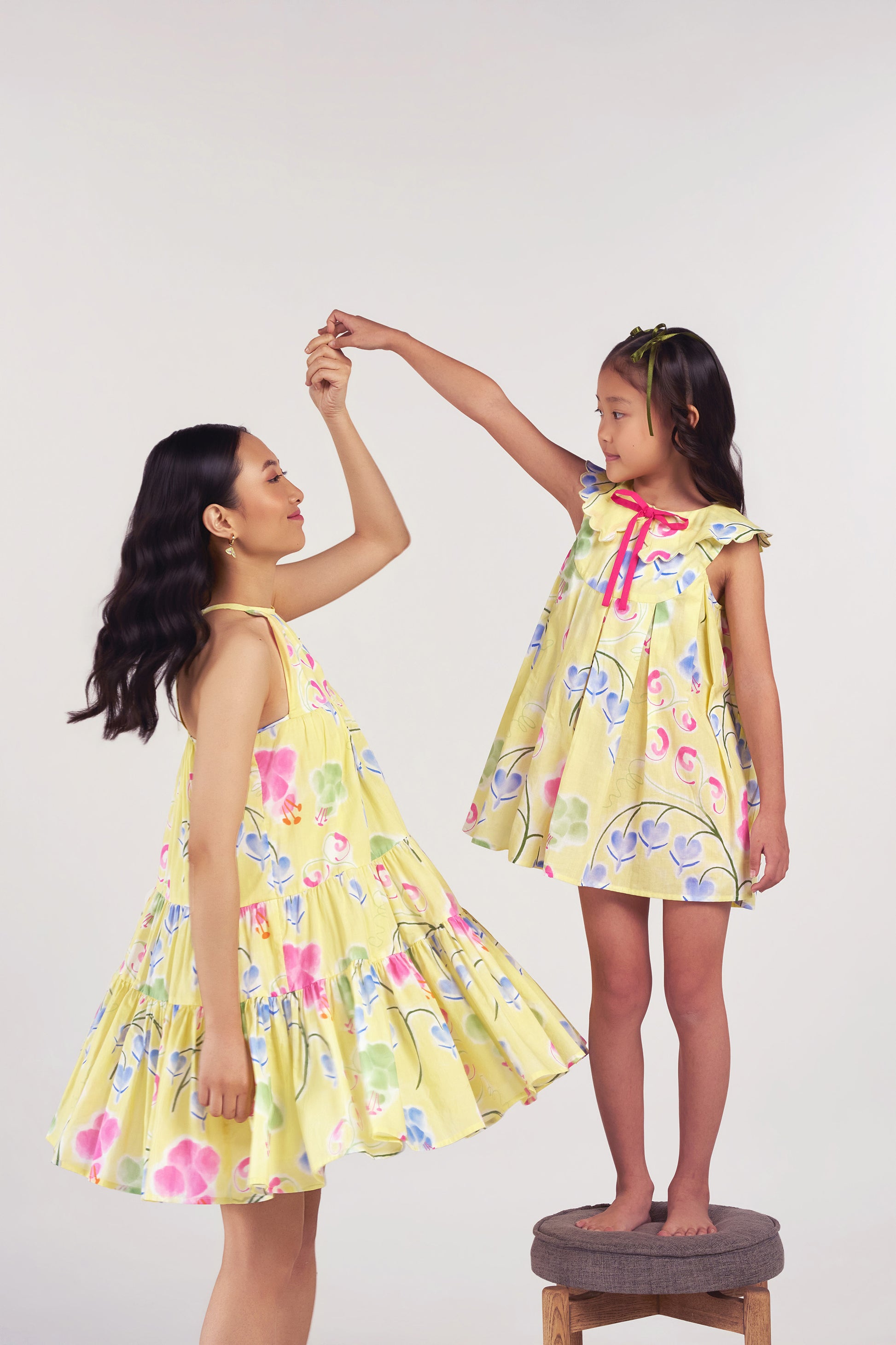 Lemon Tart Short Tiered Dress