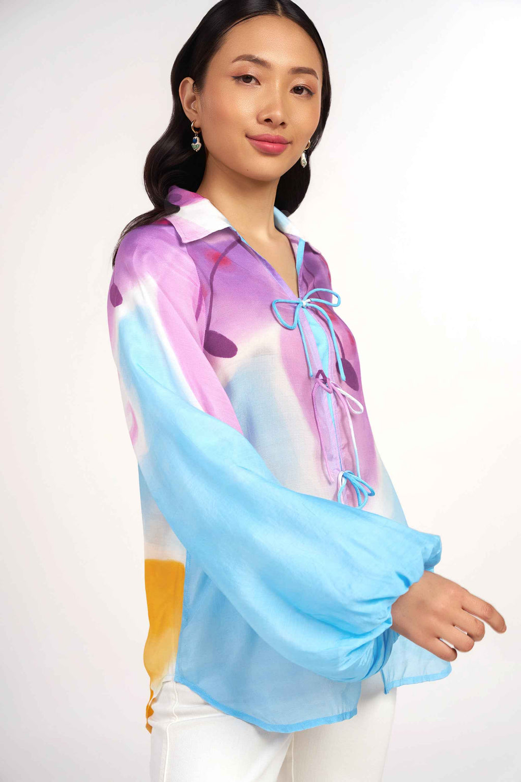 Blue Bibble Tie-Up Shirt