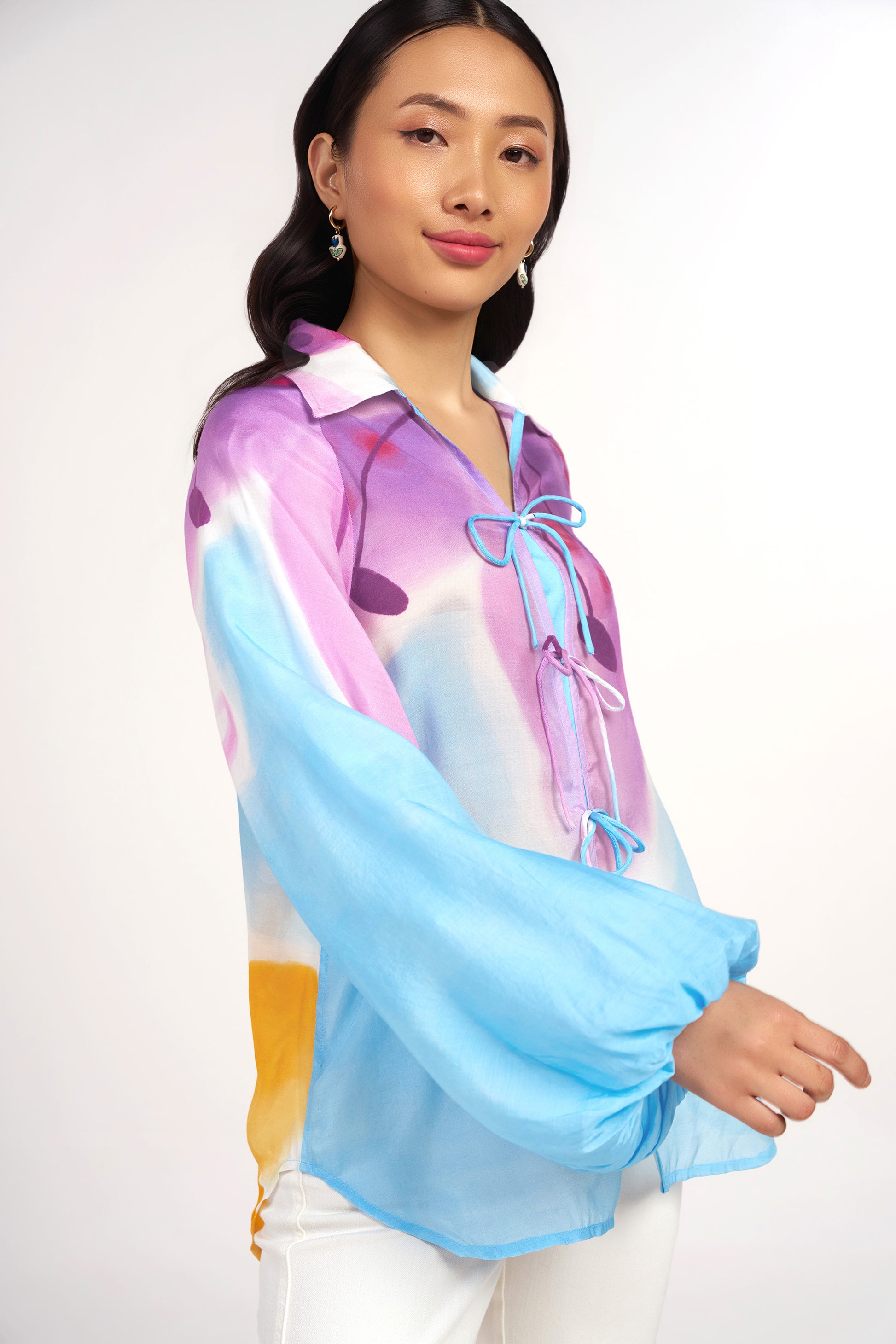 Blue Bibble Tie-Up Shirt