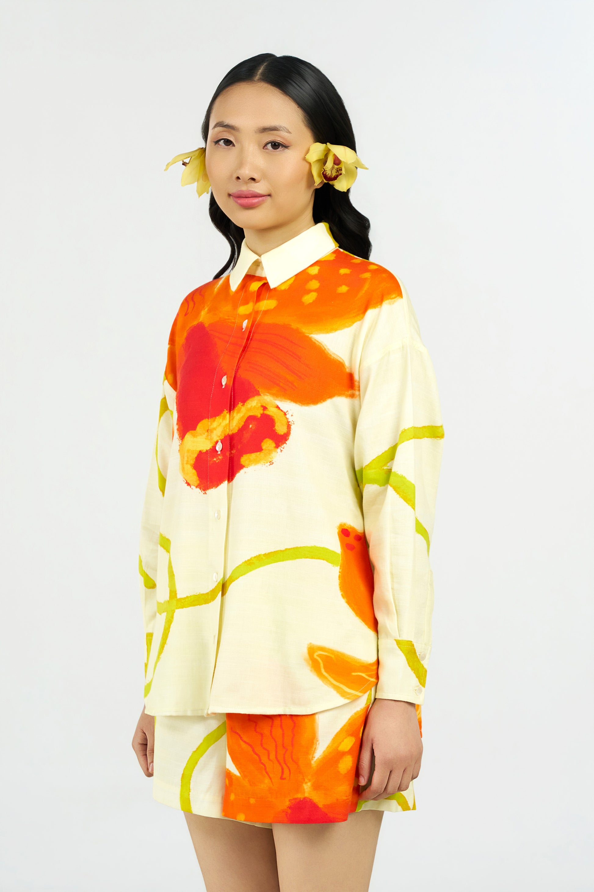Tiger Orchid Cotton Shirt