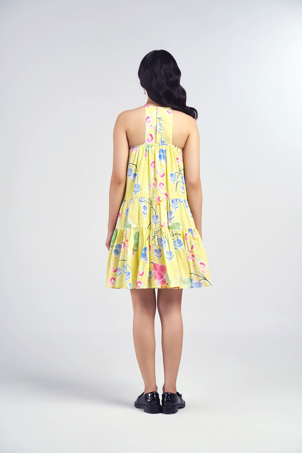 Lemon Tart Short Tiered Dress